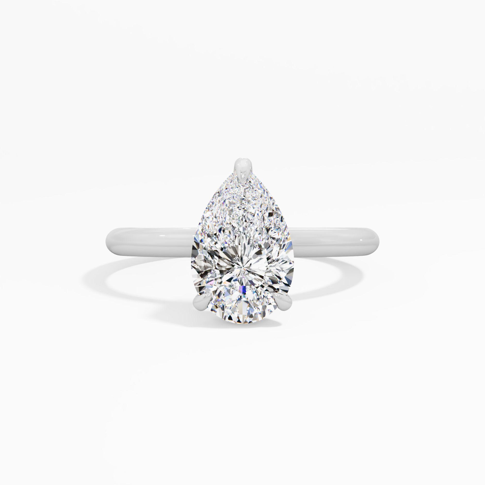 Blossette Flame Solitaire Engagement Ring
