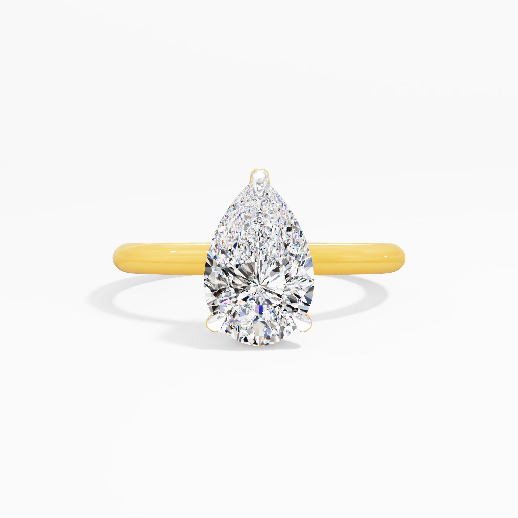 Blossette Flame Solitaire Engagement Ring
