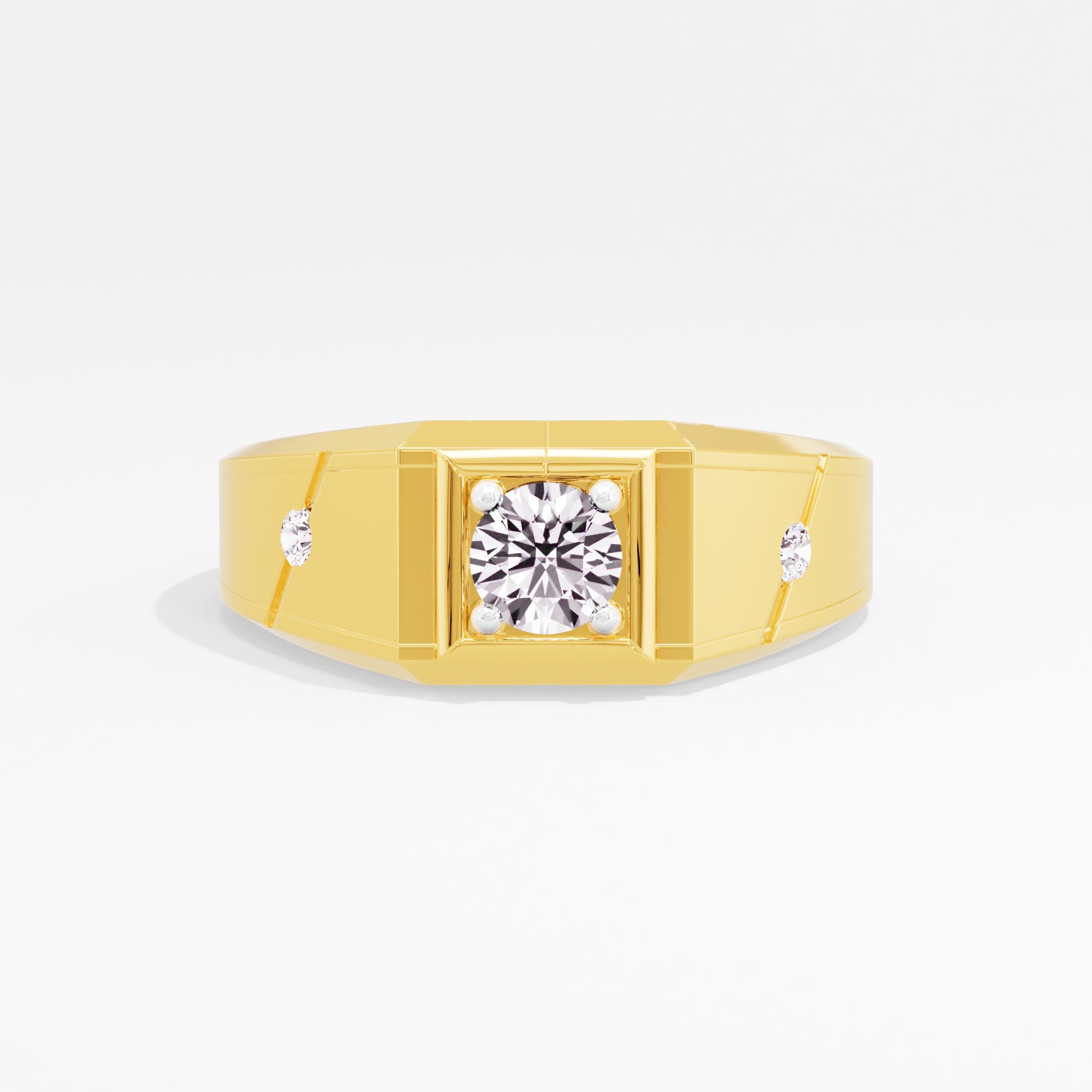 Obsidian Knight Solitaire Mens Ring