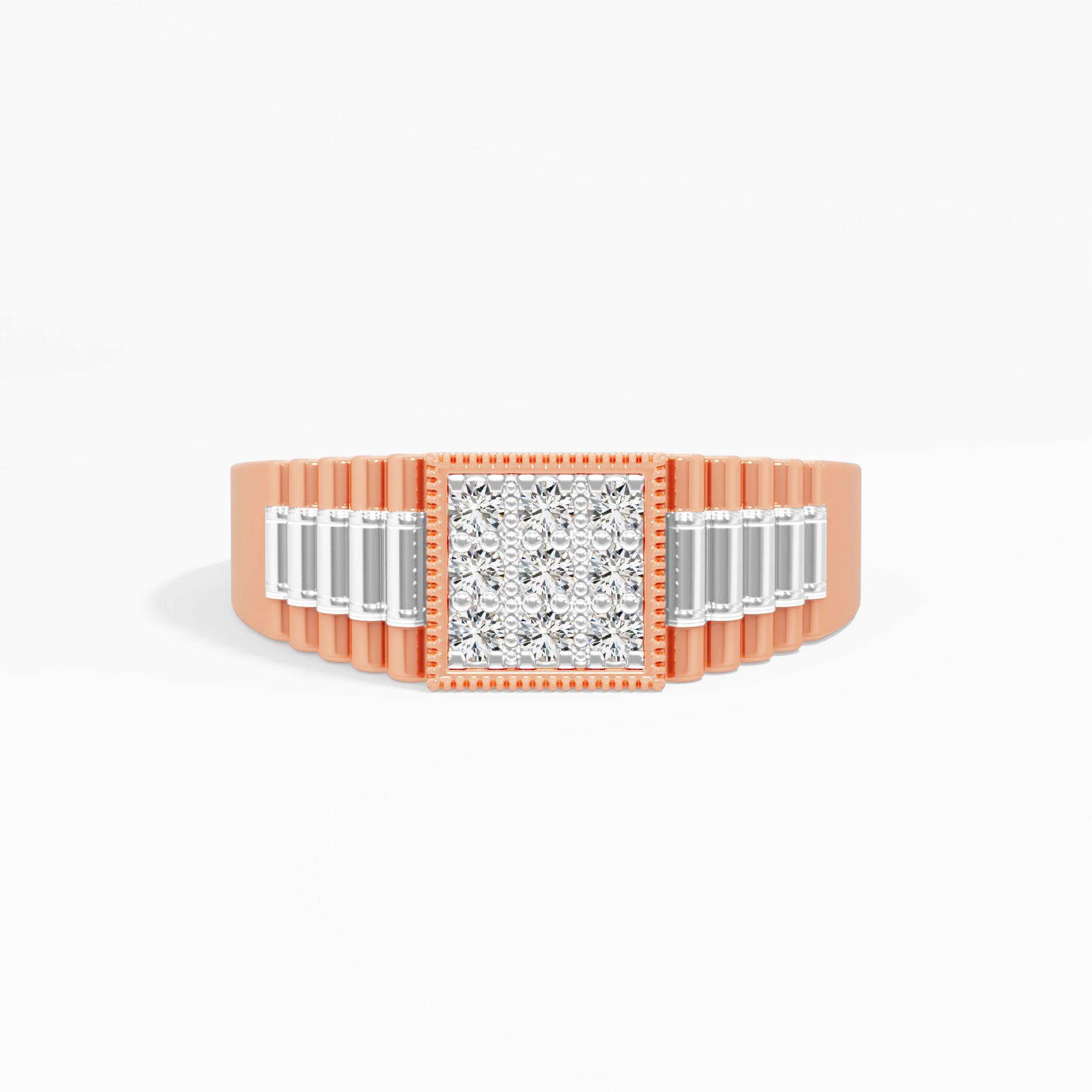 Square Ribbed Cluster Ring