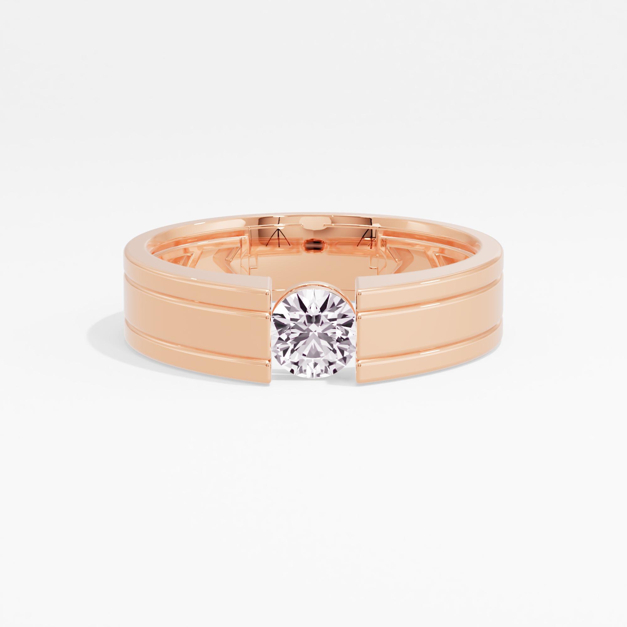 Shinning Pinnacle Solitaire Mens Ring