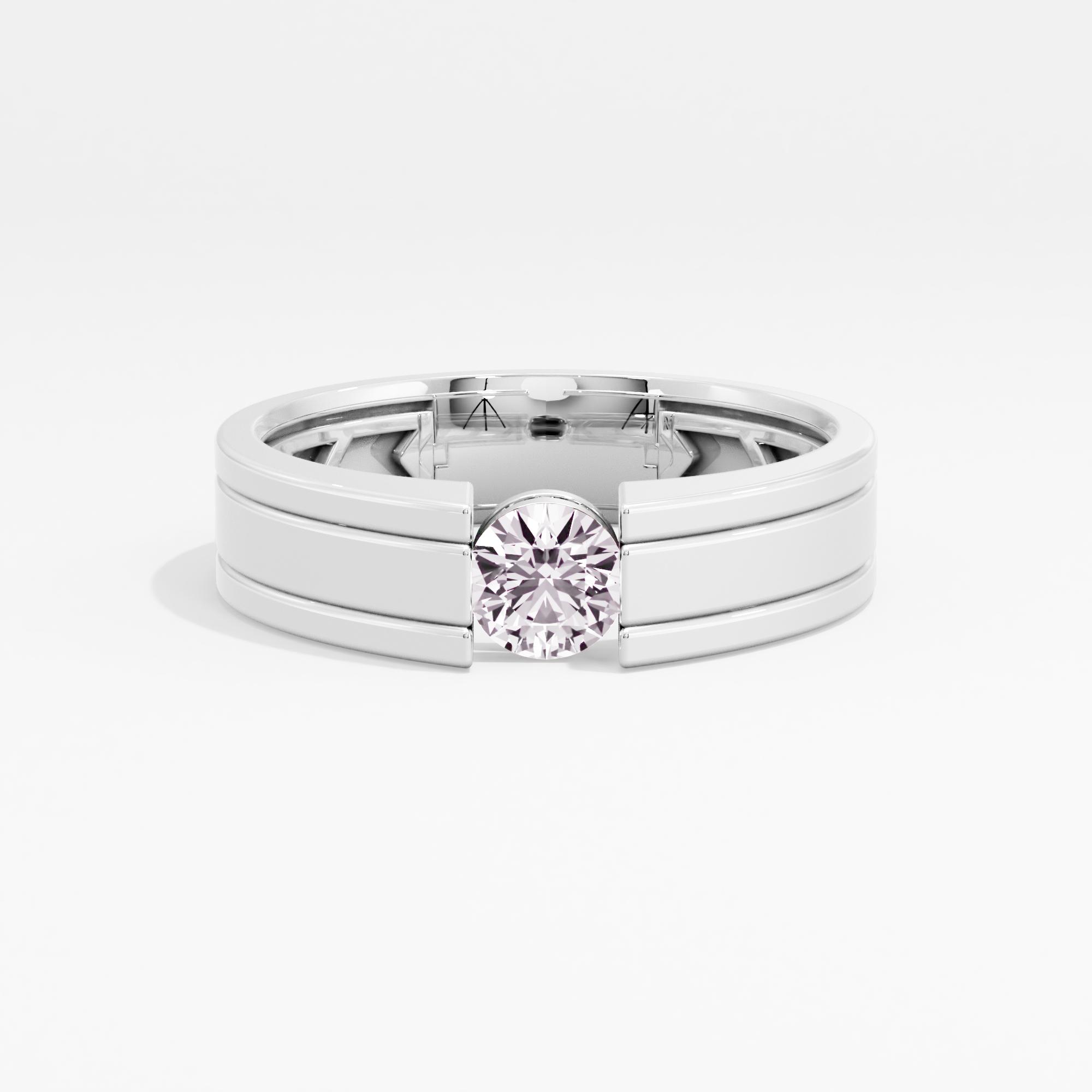 Shinning Pinnacle Solitaire Mens Ring