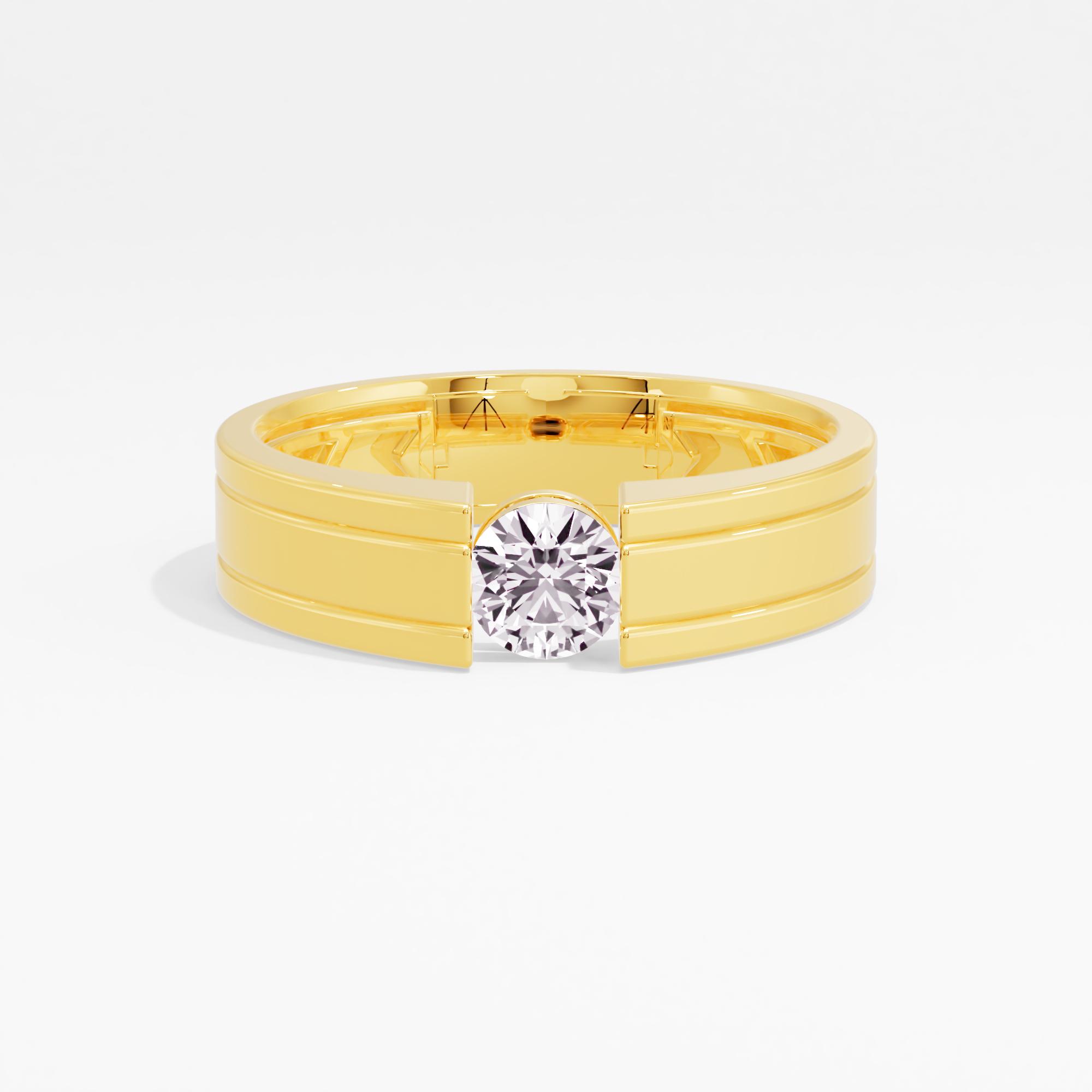 Shinning Pinnacle Solitaire Mens Ring