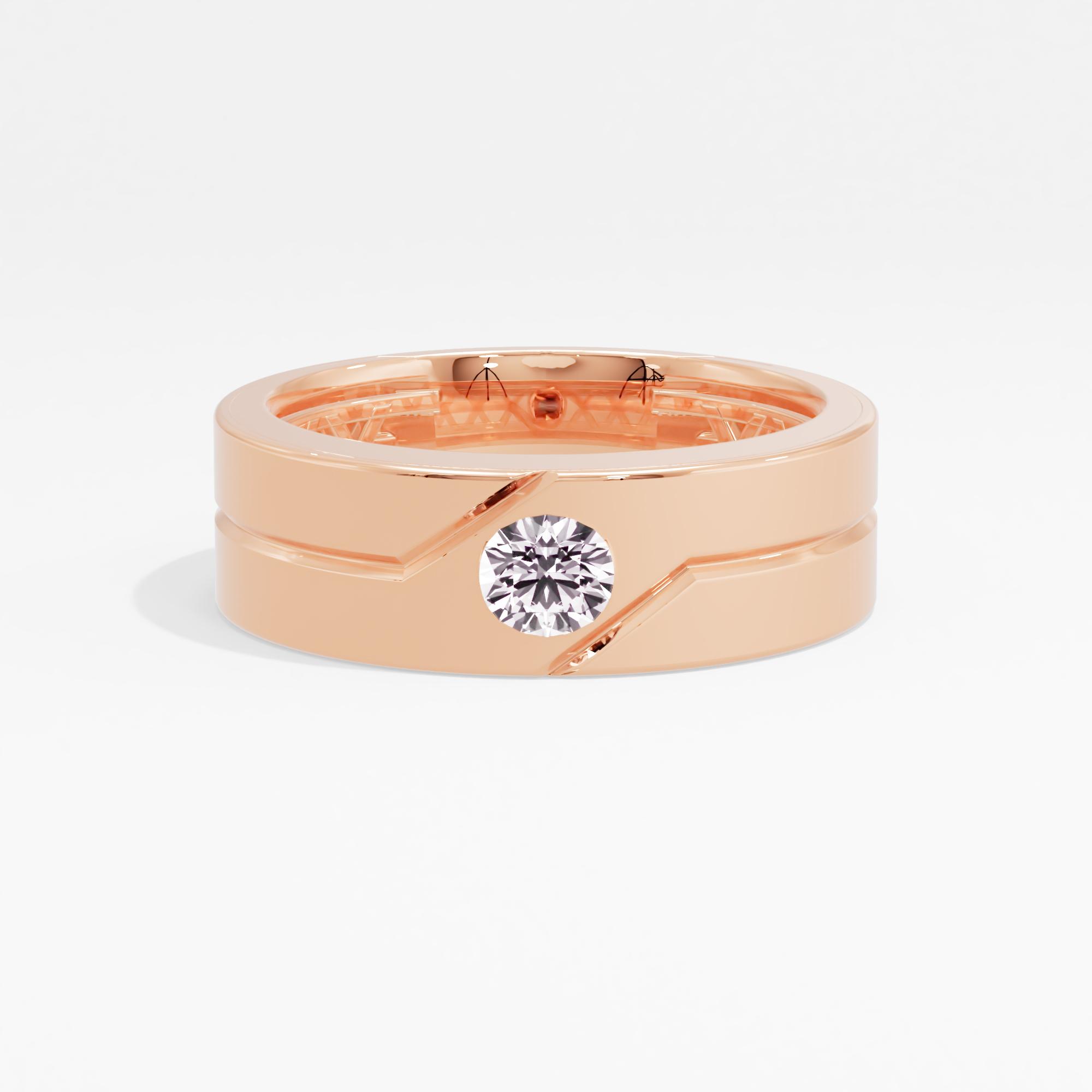 Sable Fortress Solitaire Mens Ring