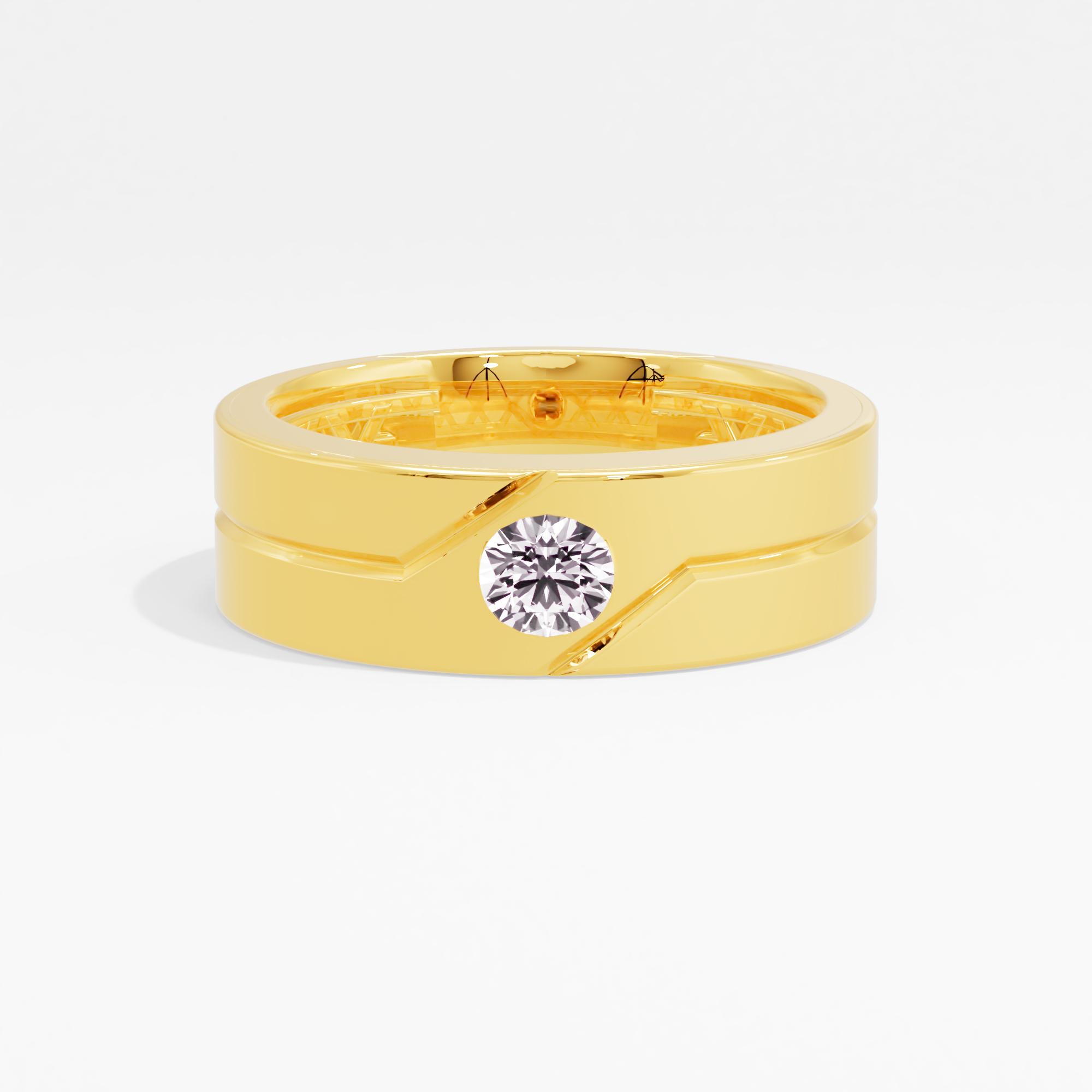 Sable Fortress Solitaire Mens Ring