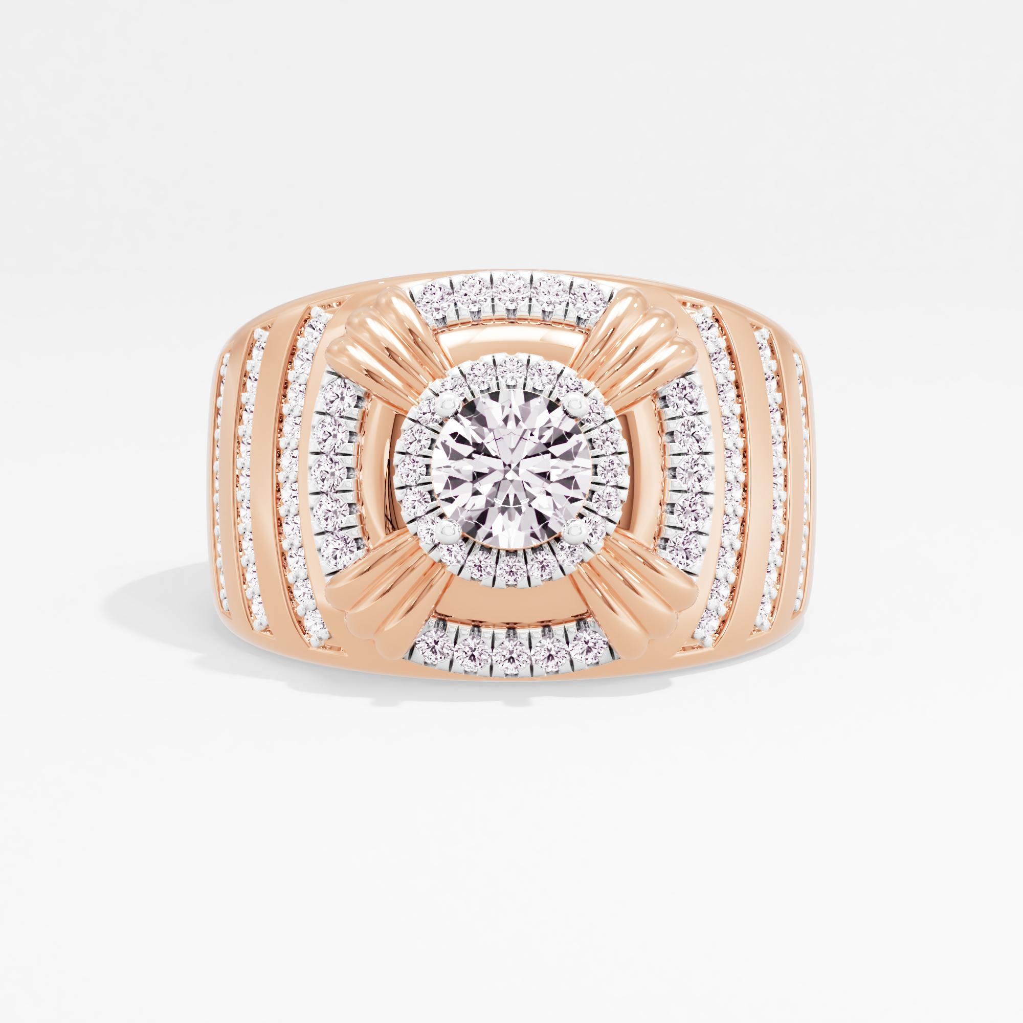 Steel Eclipse Halo Mens Ring