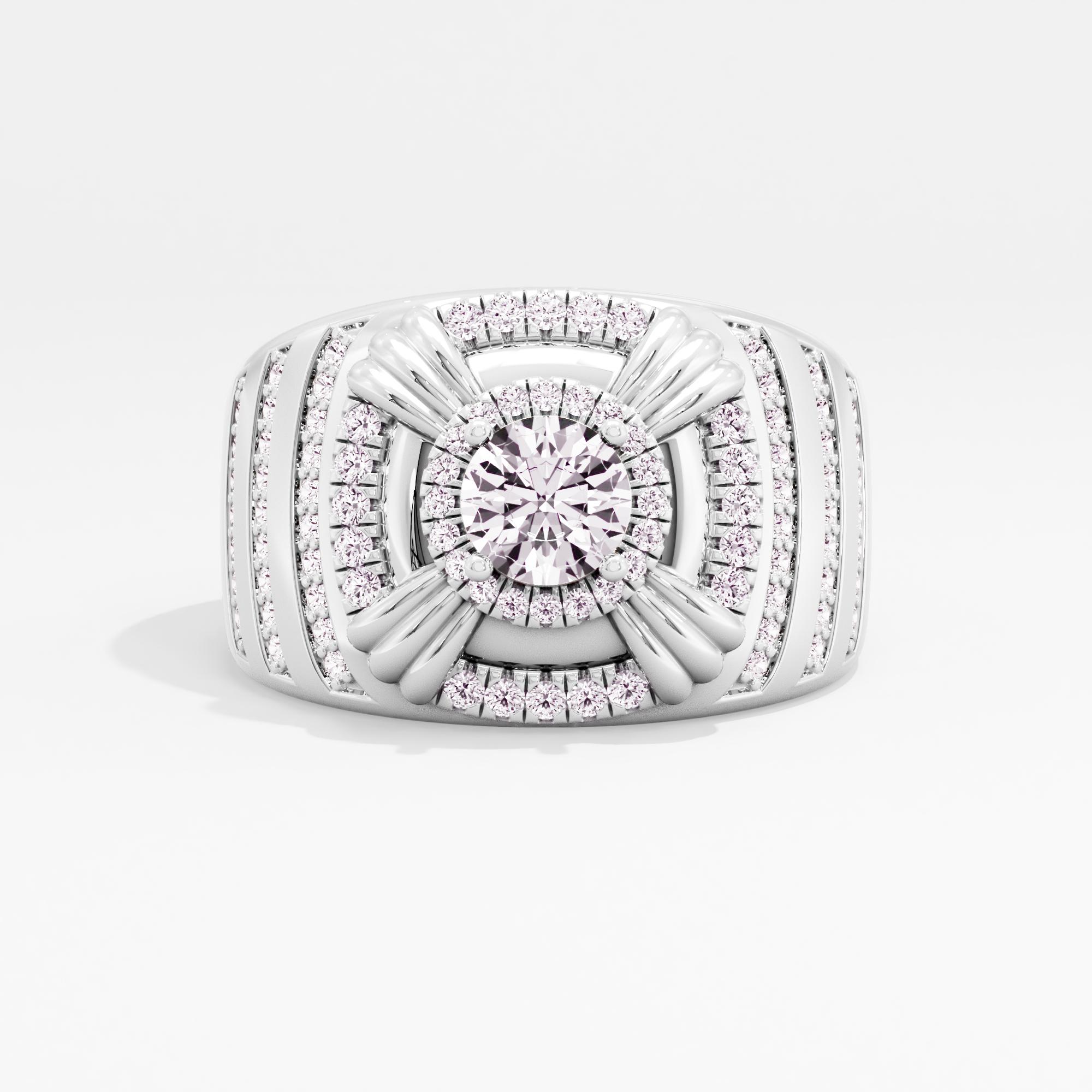 Steel Eclipse Halo Mens Ring