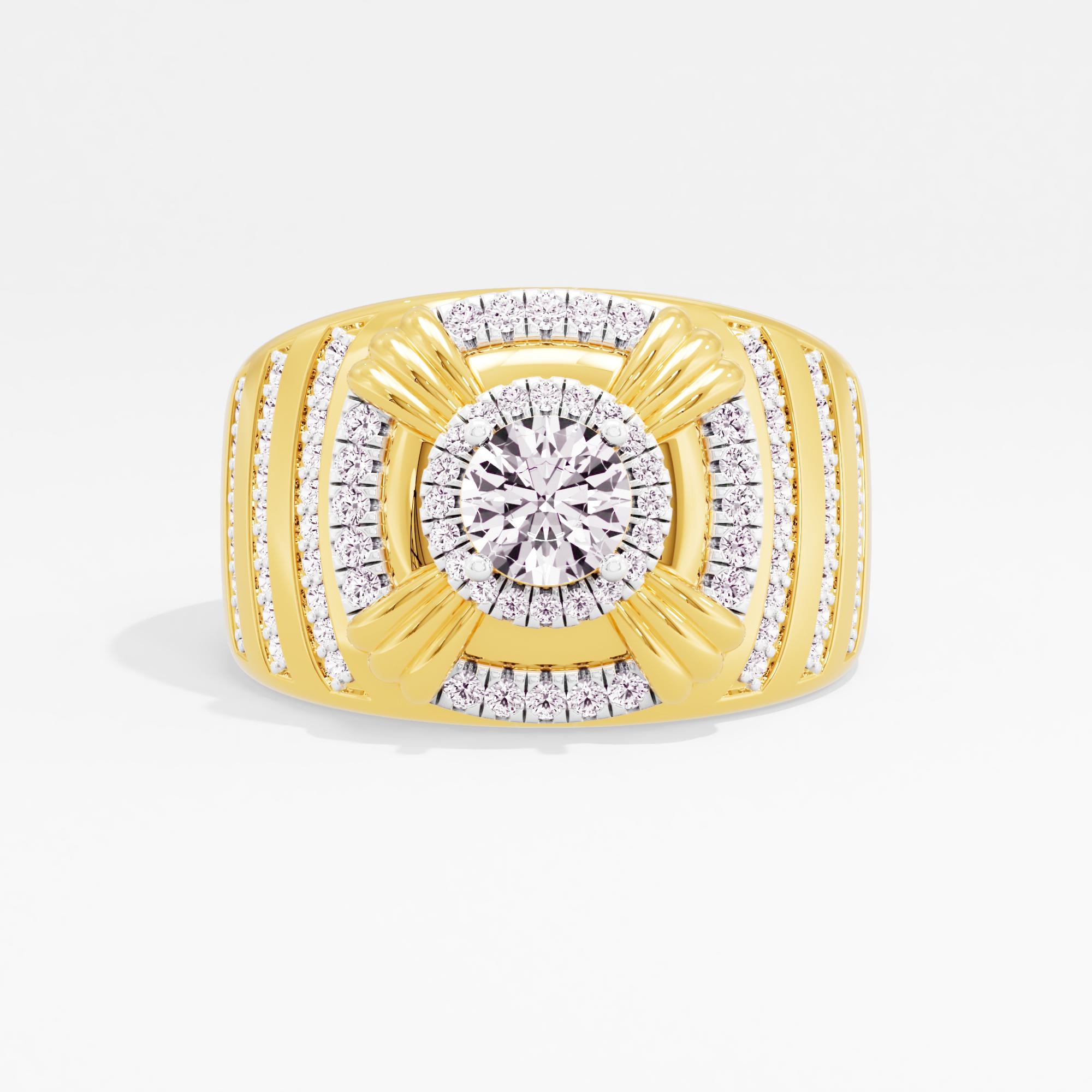 Steel Eclipse Halo Mens Ring