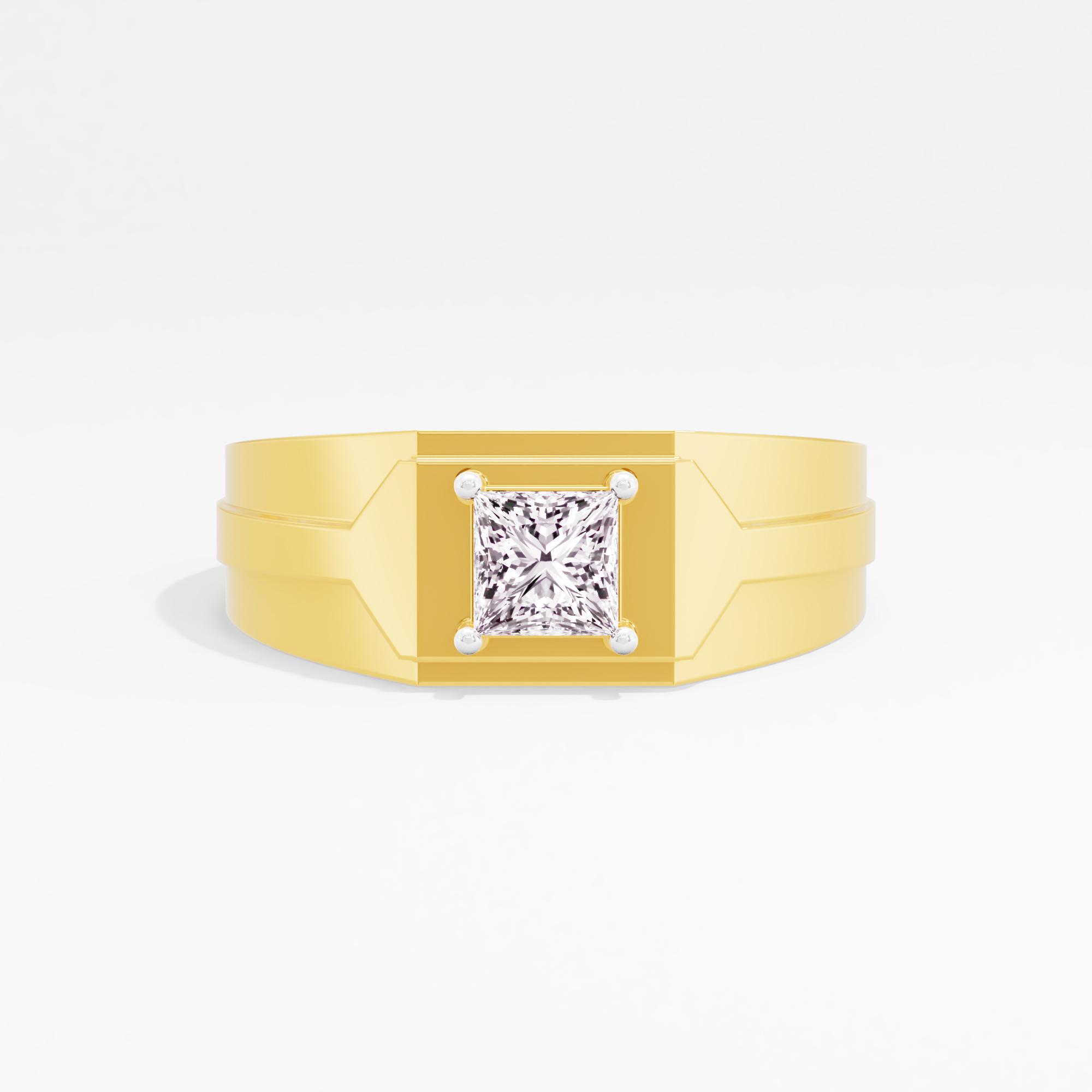 Shadow Crest Solitaire Mens Ring