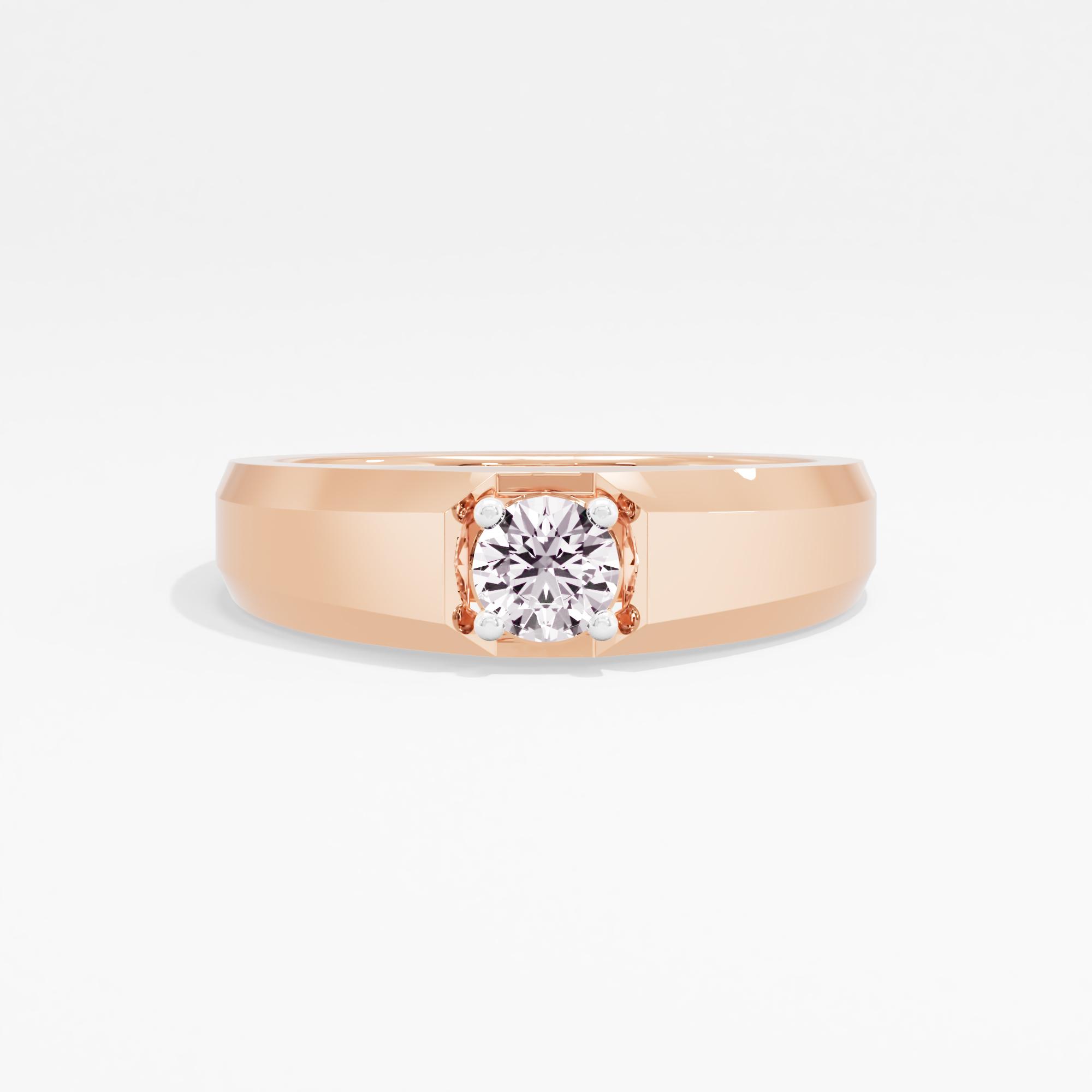 Titanium Apex Solitaire Mens Ring