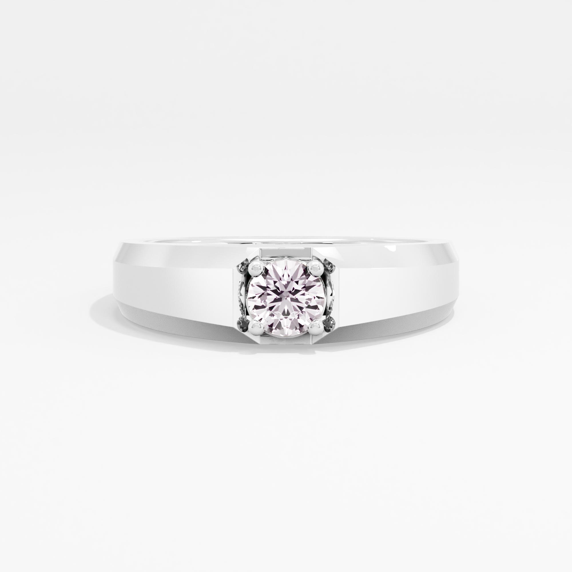 Titanium Apex Solitaire Mens Ring