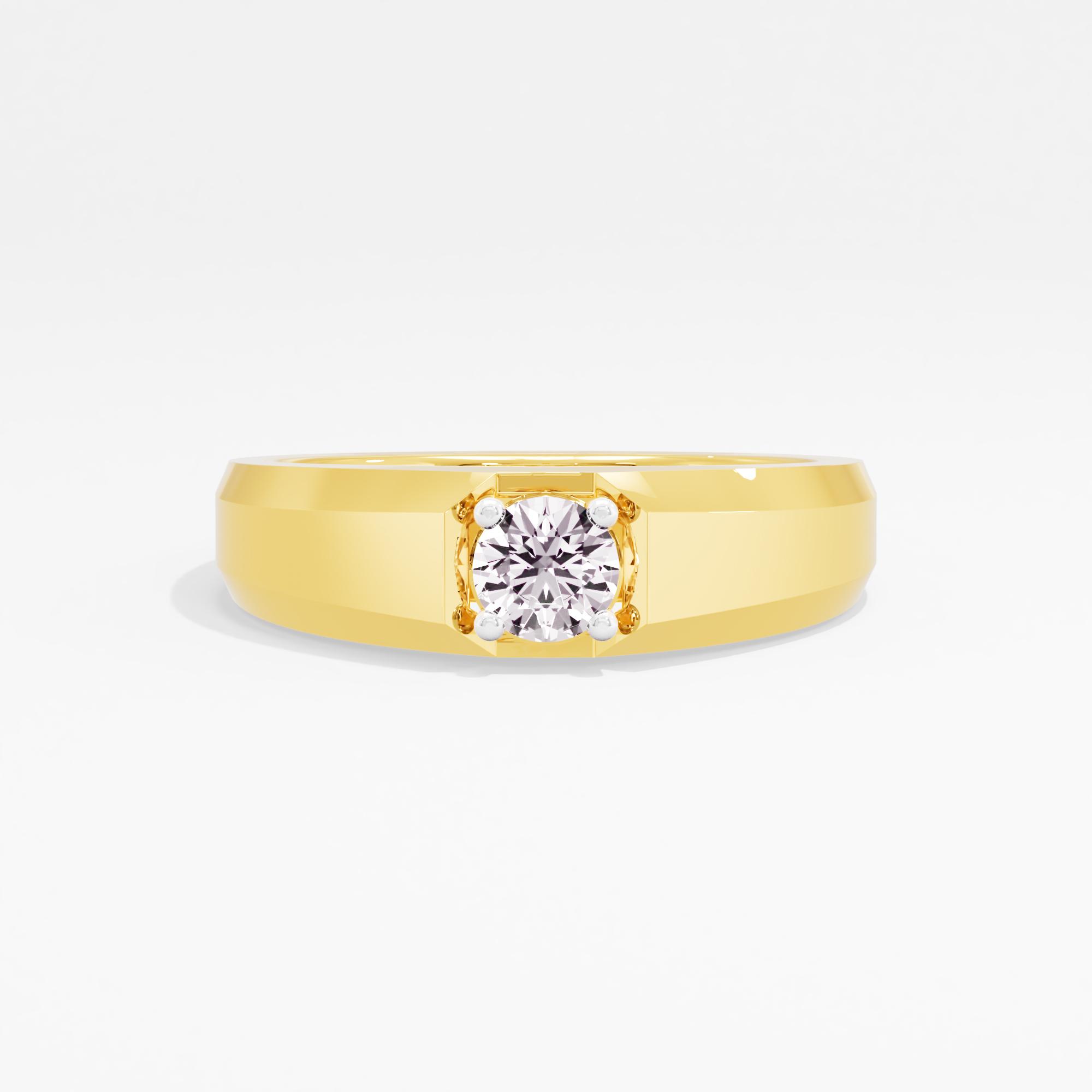 Titanium Apex Solitaire Mens Ring