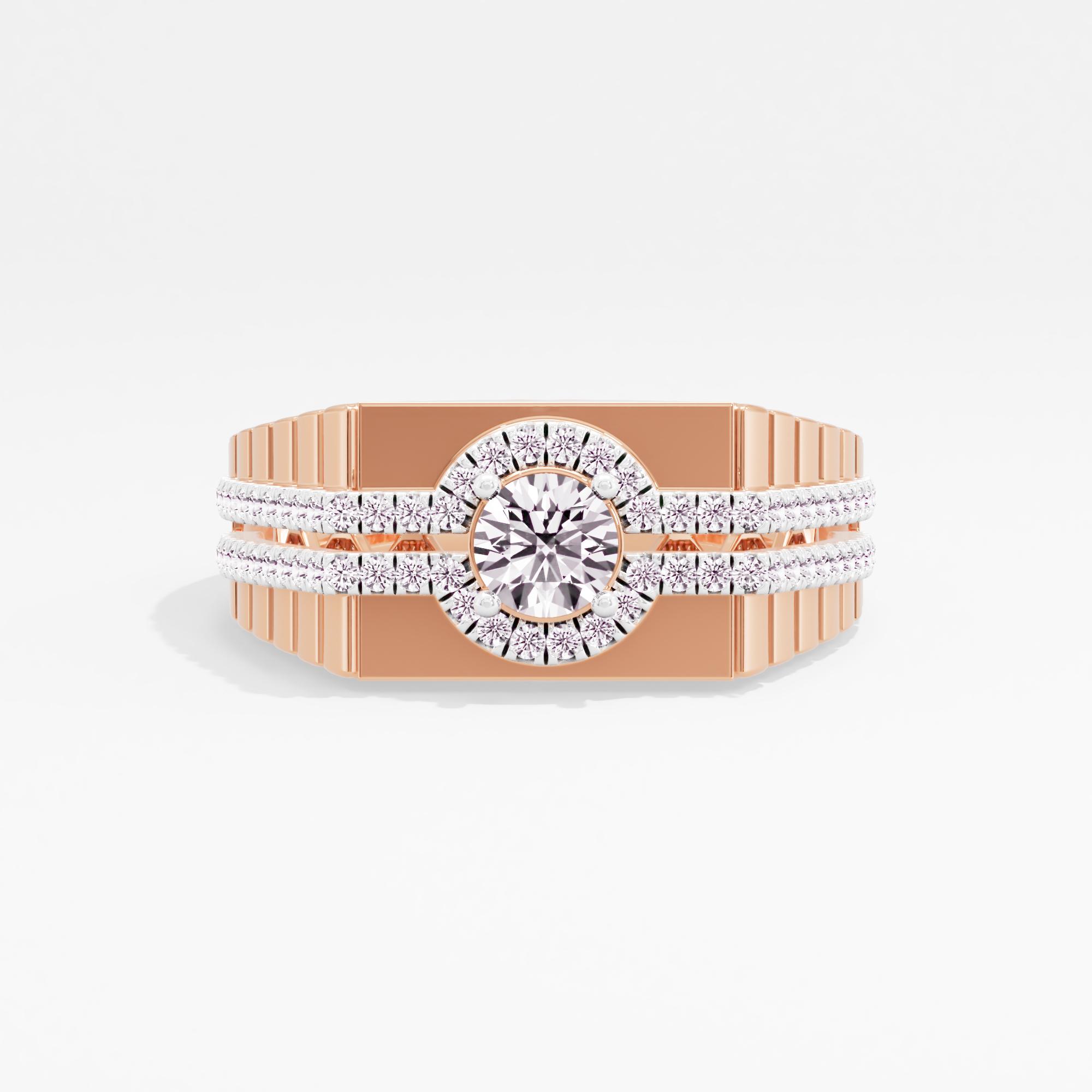 Stride Thunder Solitaire Mens Ring