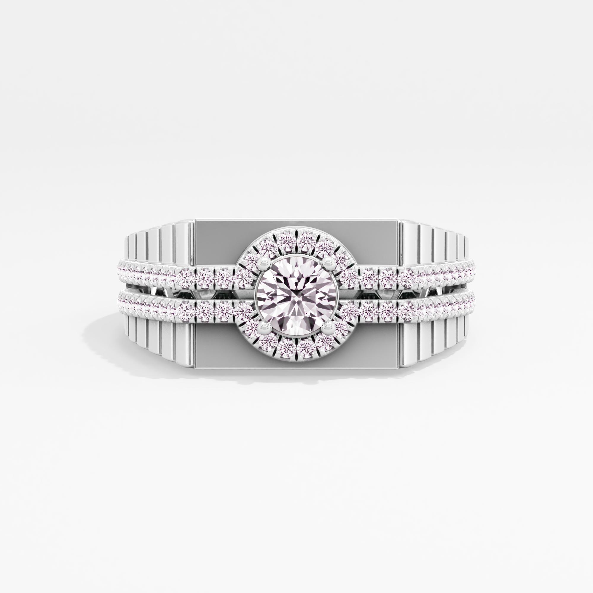 Stride Thunder Solitaire Mens Ring