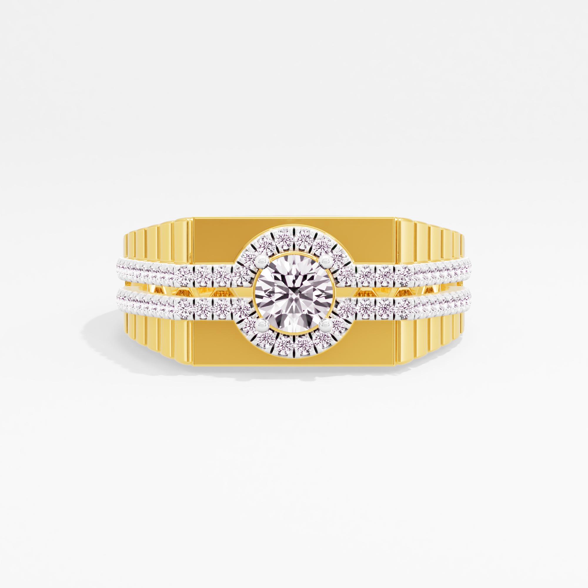Stride Thunder Solitaire Mens Ring