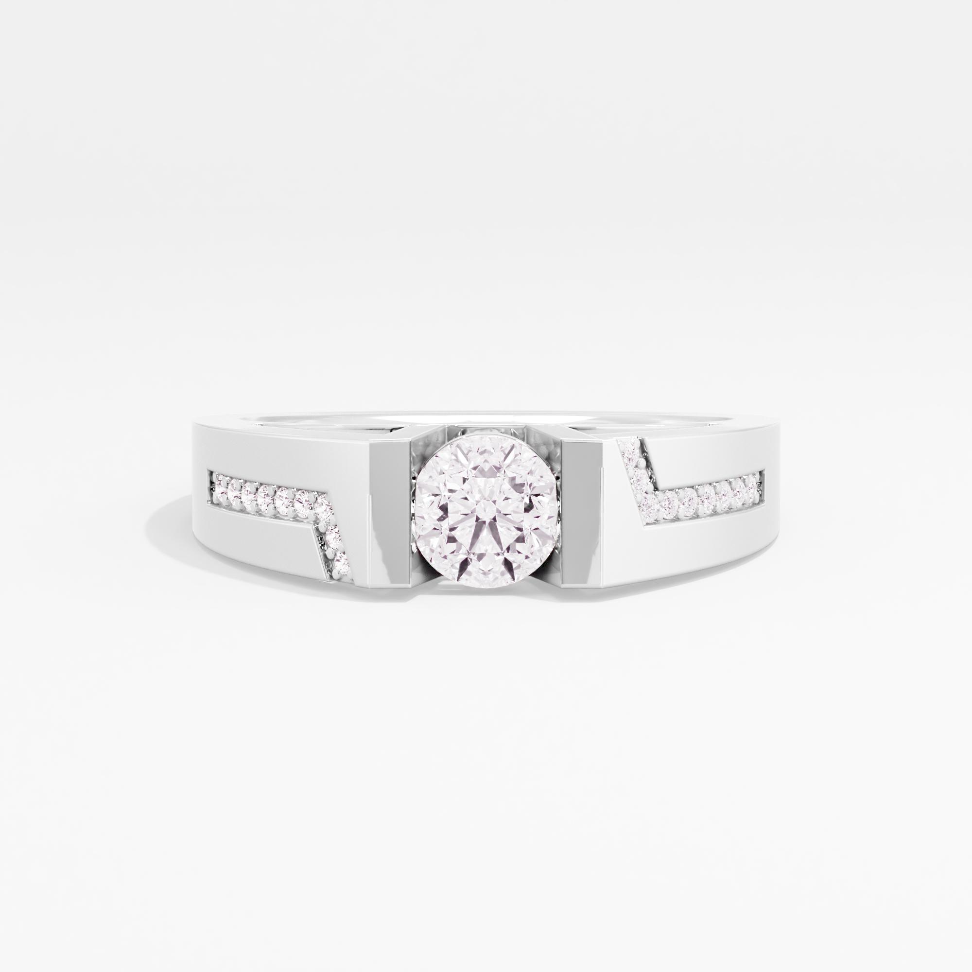 Azure Horizon Solitaire Mens Ring