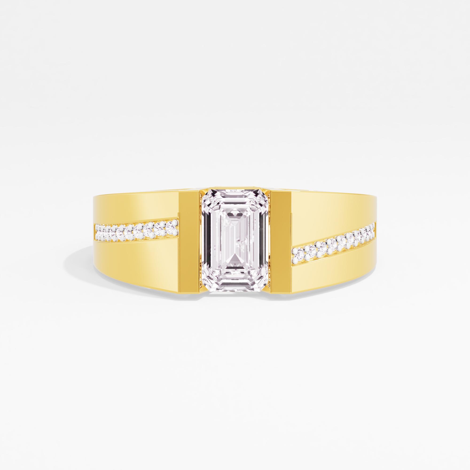 Cobalt Crown Solitaire Mens Ring