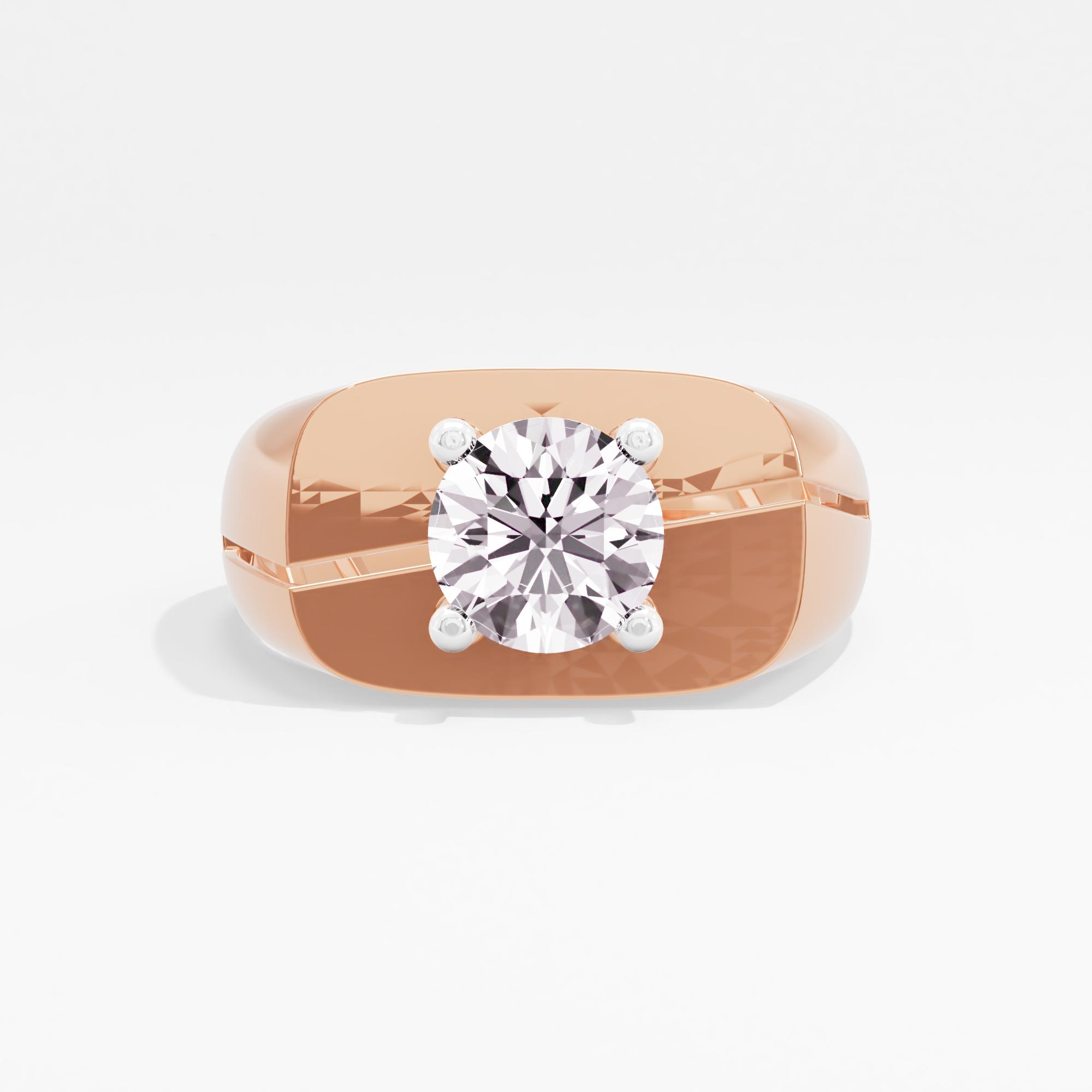Midnight Blaze Solitaire Mens Ring