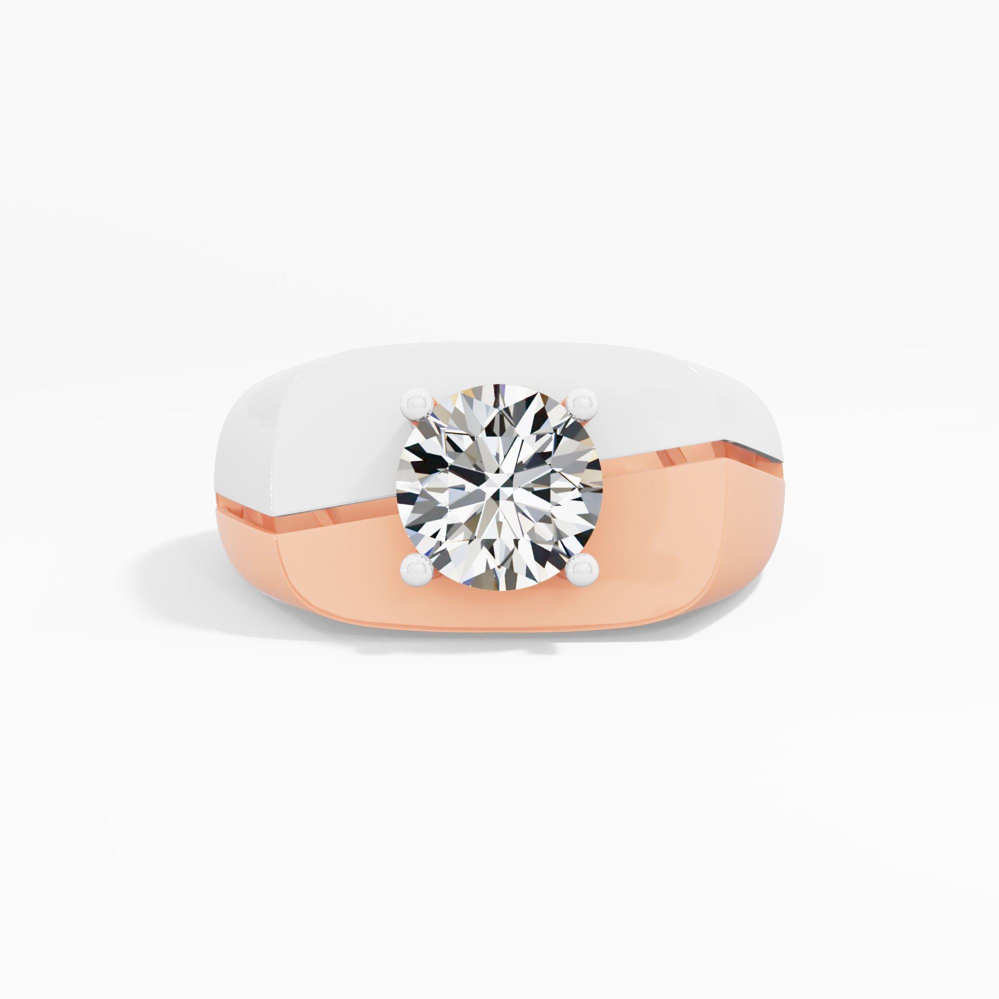 Midnight Blaze Solitaire Mens Ring