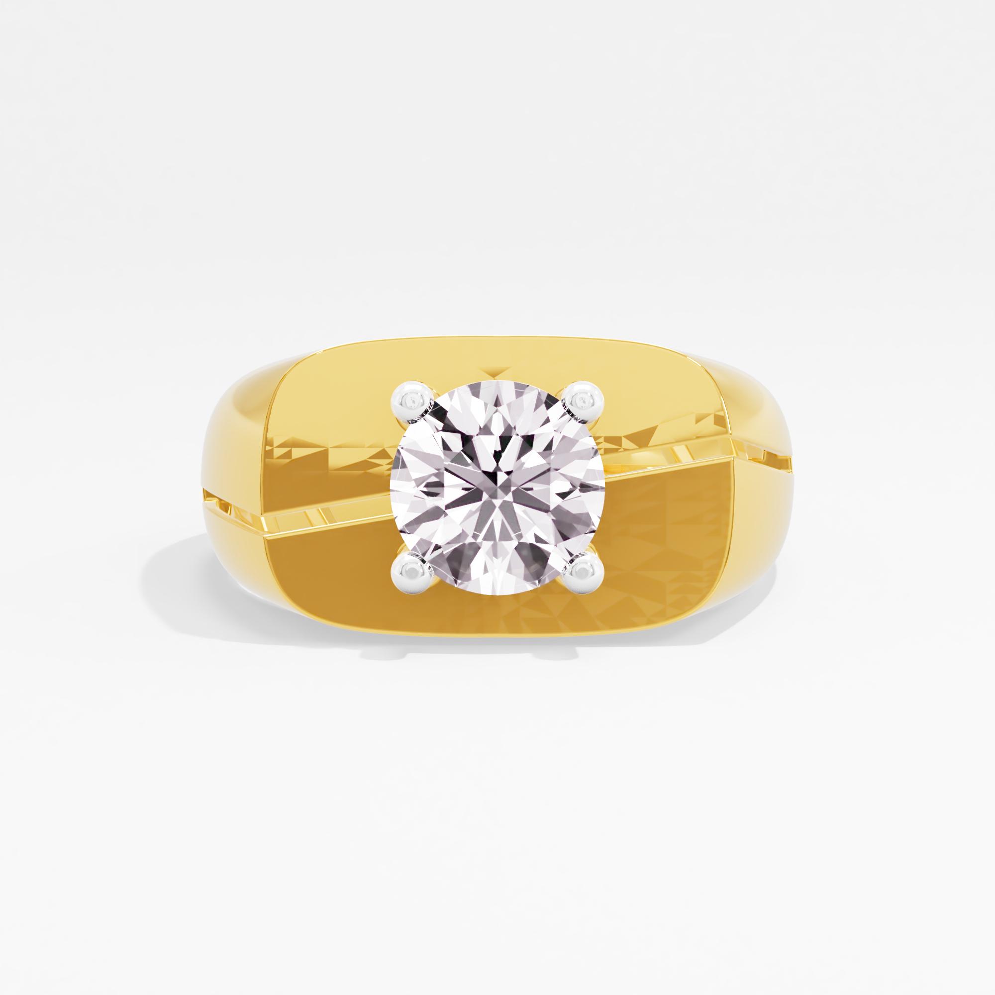 Midnight Blaze Solitaire Mens Ring