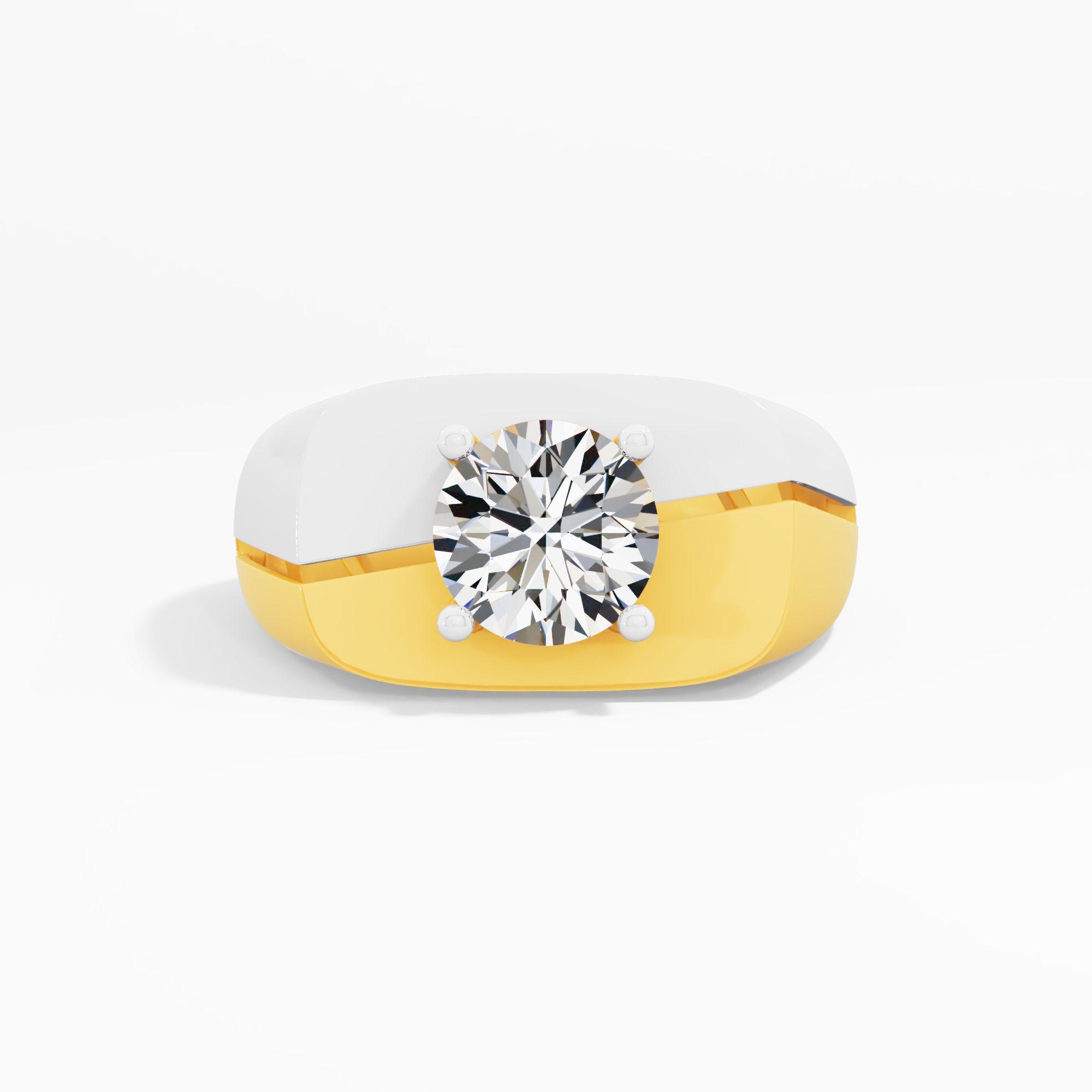 Midnight Blaze Solitaire Mens Ring
