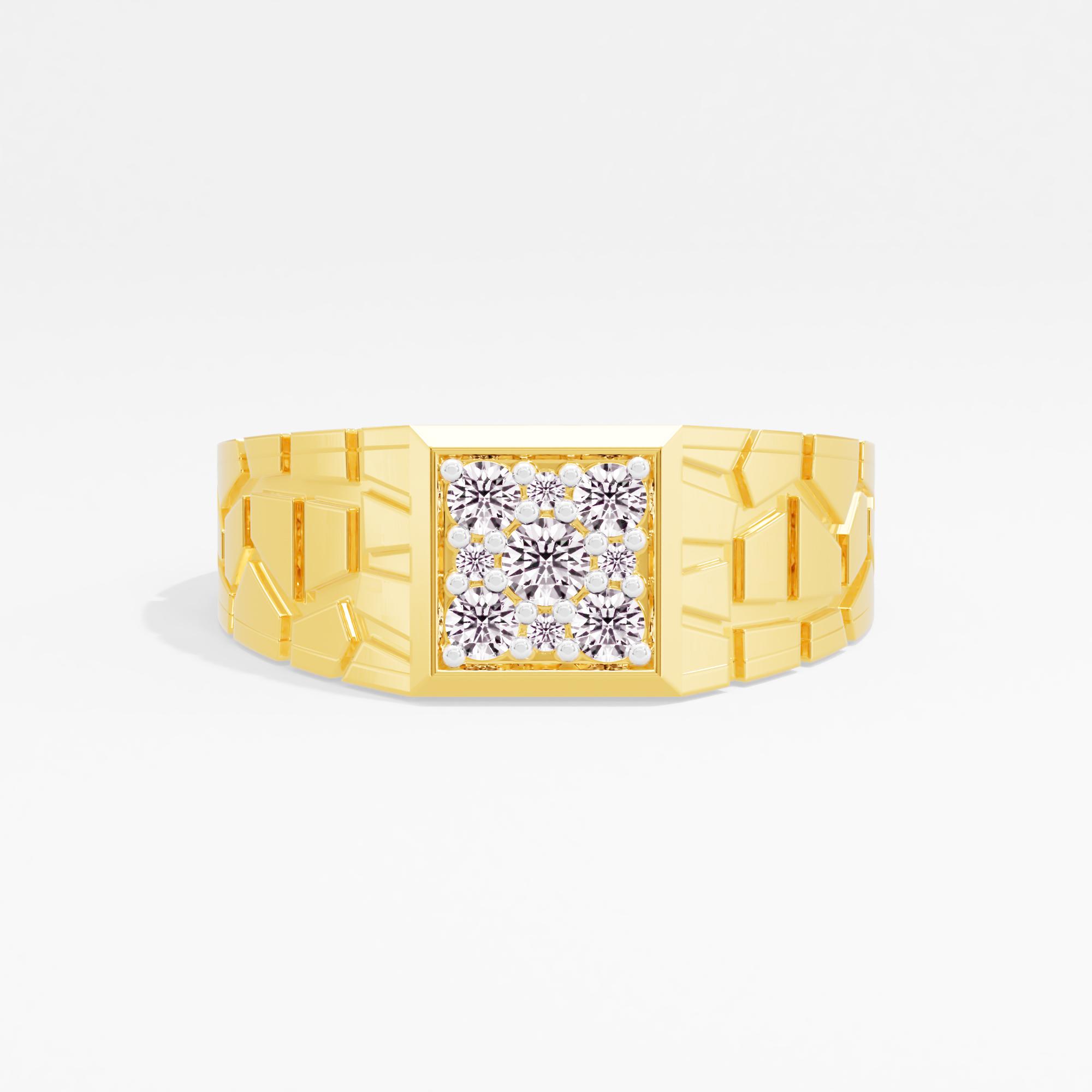 Brass Titan Cluster Mens Ring