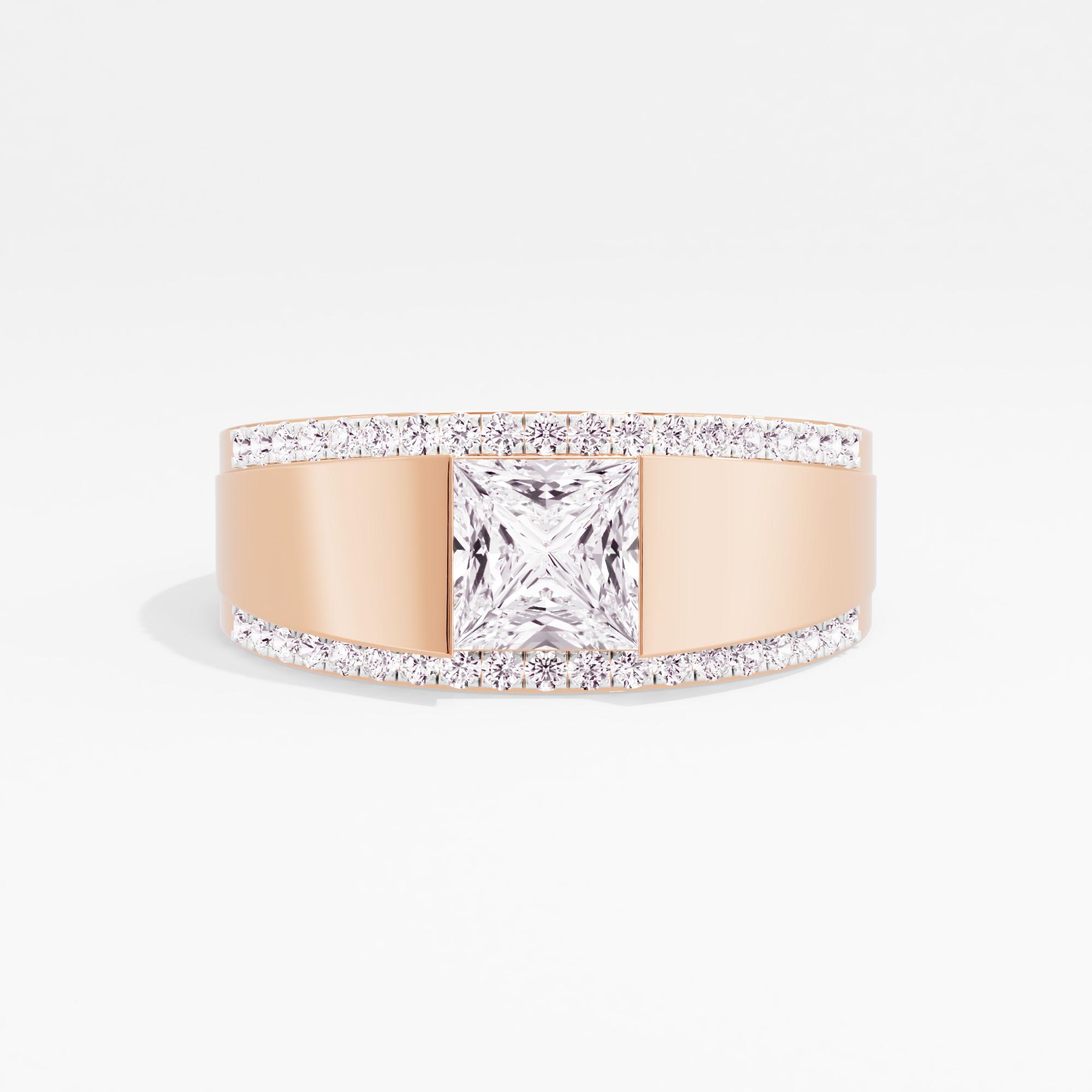 Quartz Haven Solitaire Mens Ring