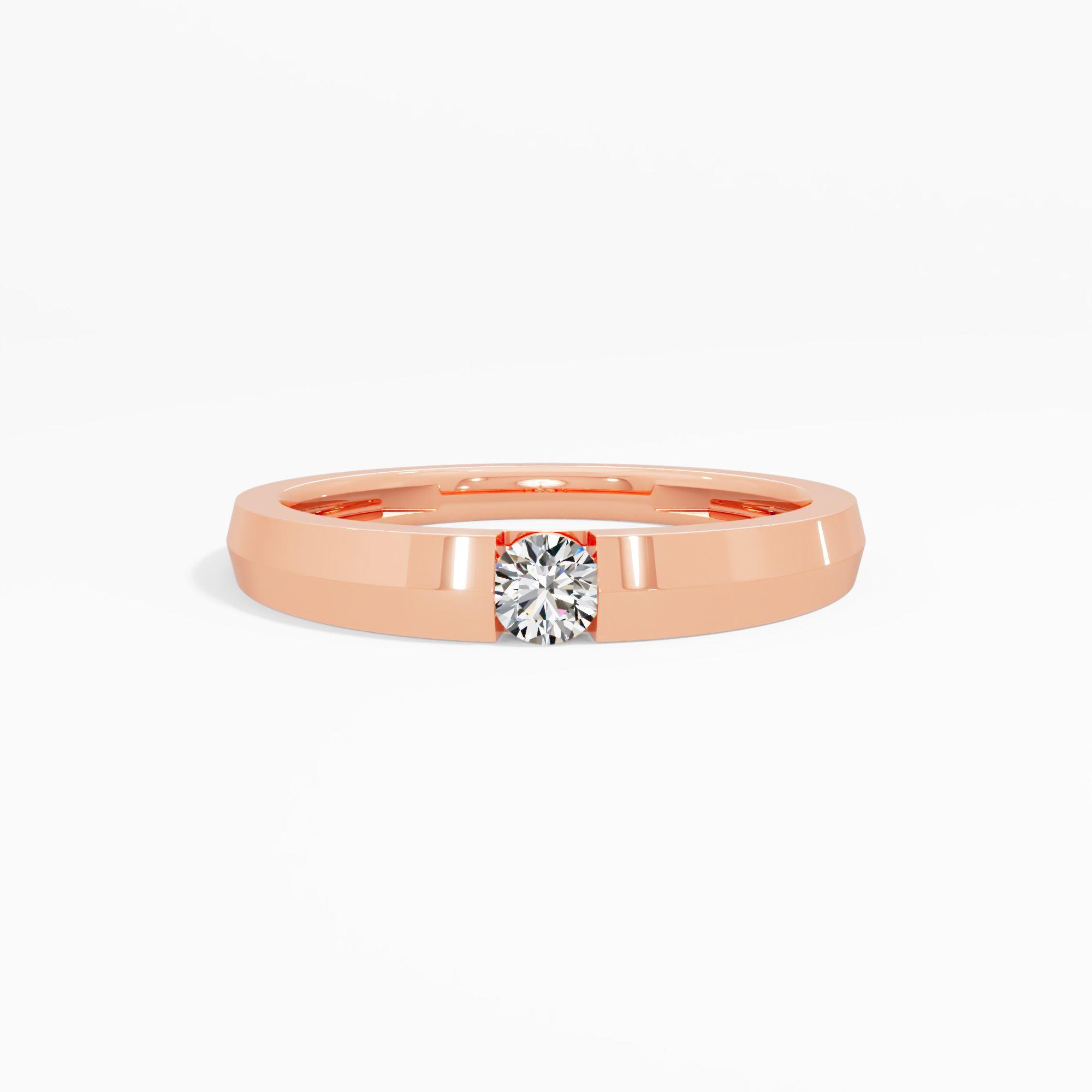 Tension Set Round Solitaire Ring