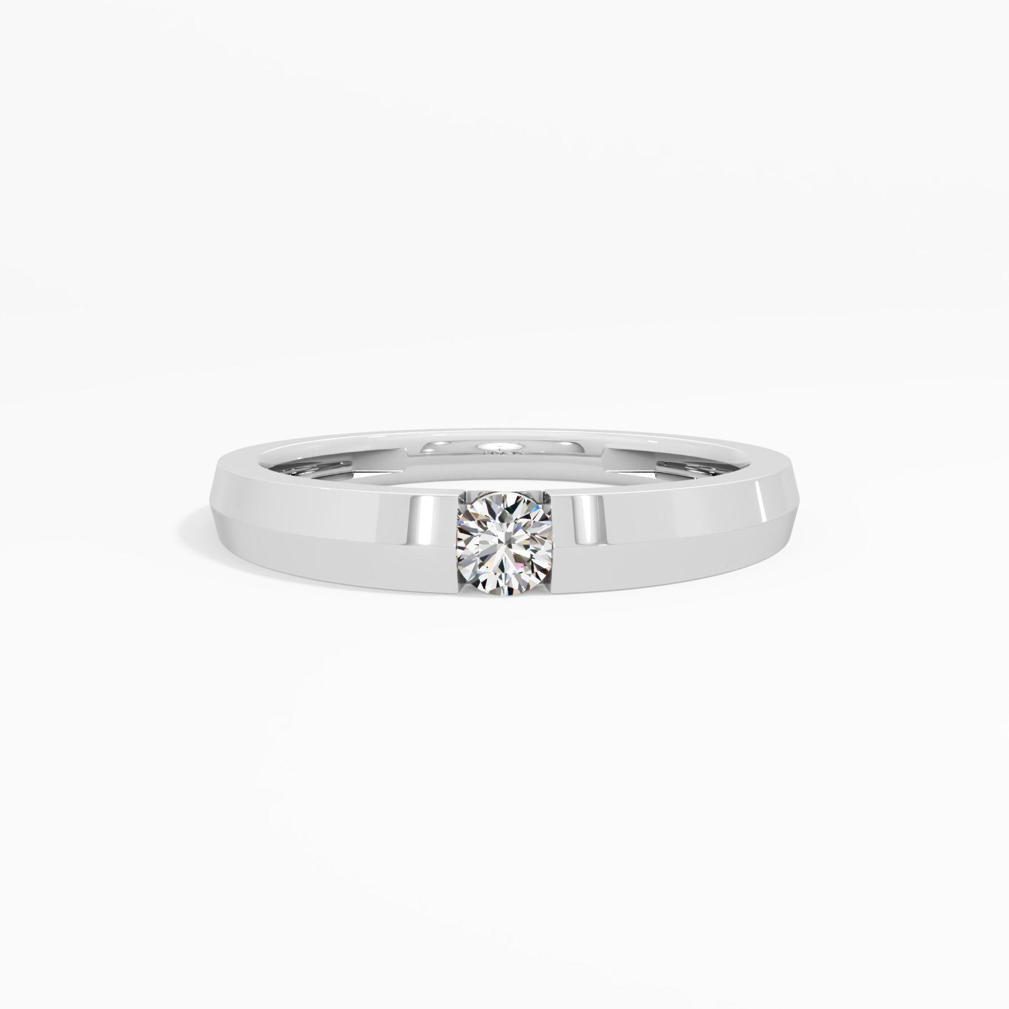 Tension Set Round Solitaire Ring