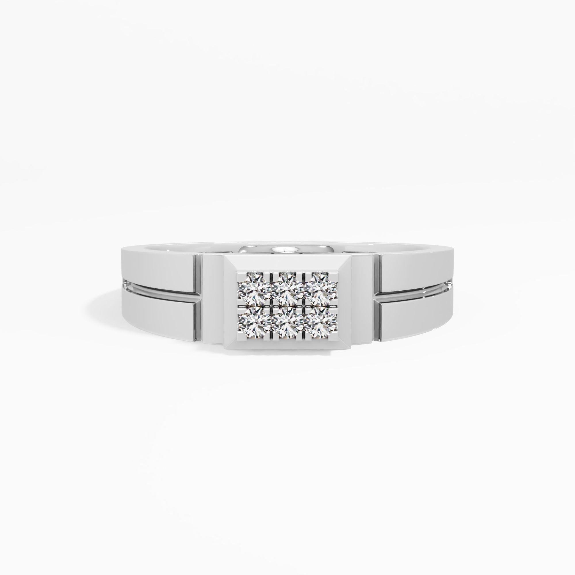 Rectangular Grid Diamond Ring