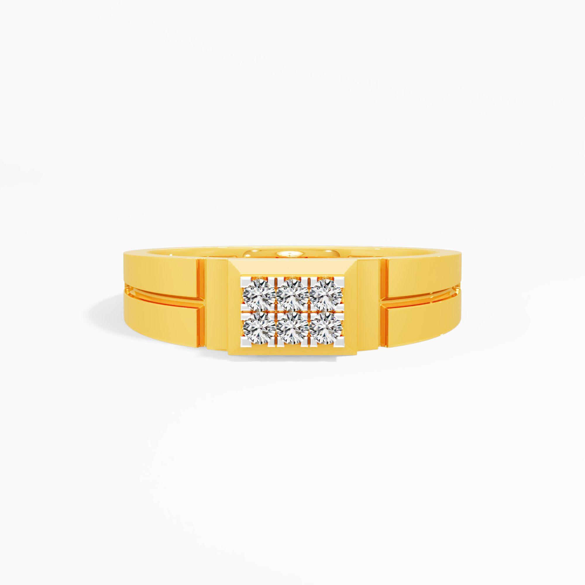 Rectangular Grid Diamond Ring