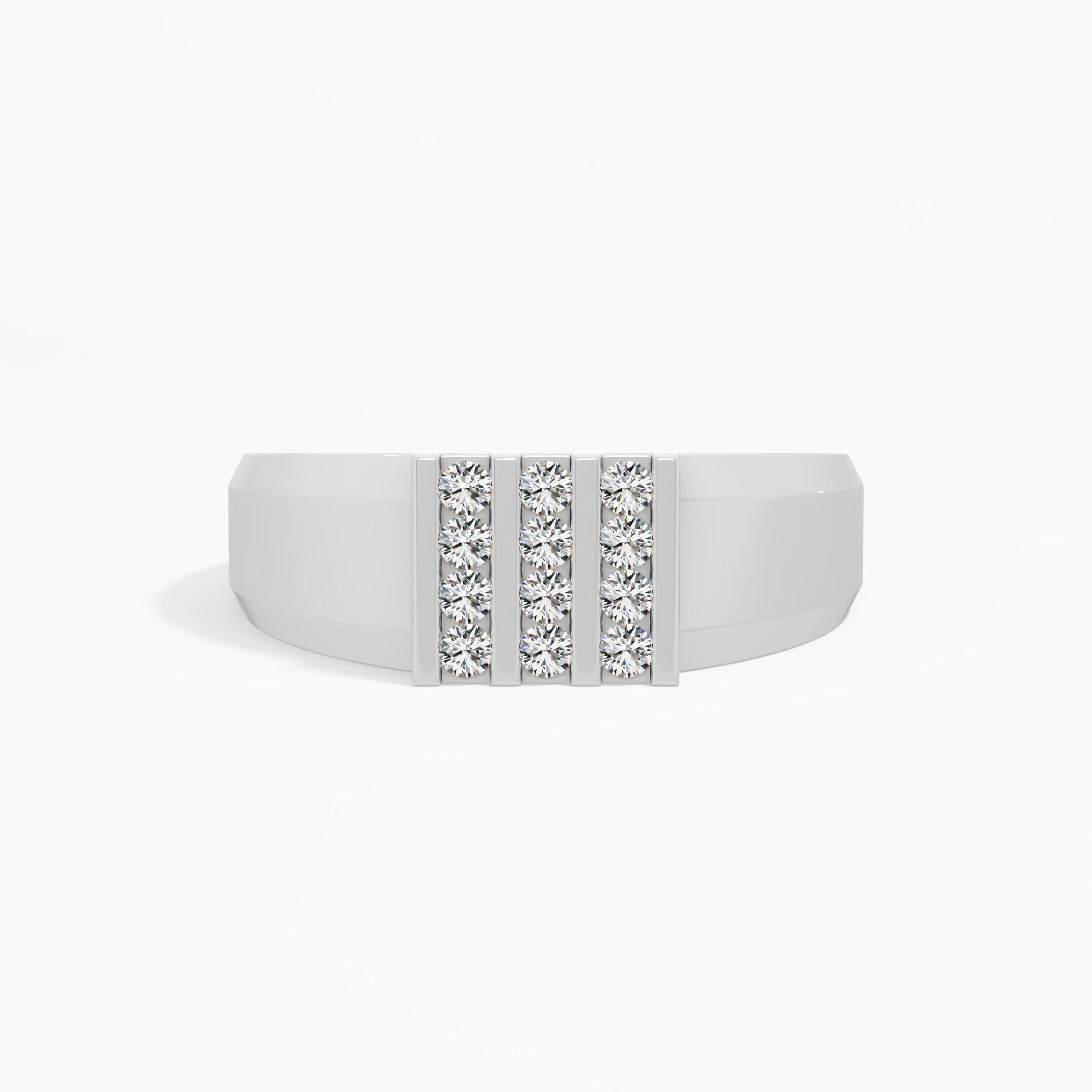 Vertical Row Cluster Diamond Ring