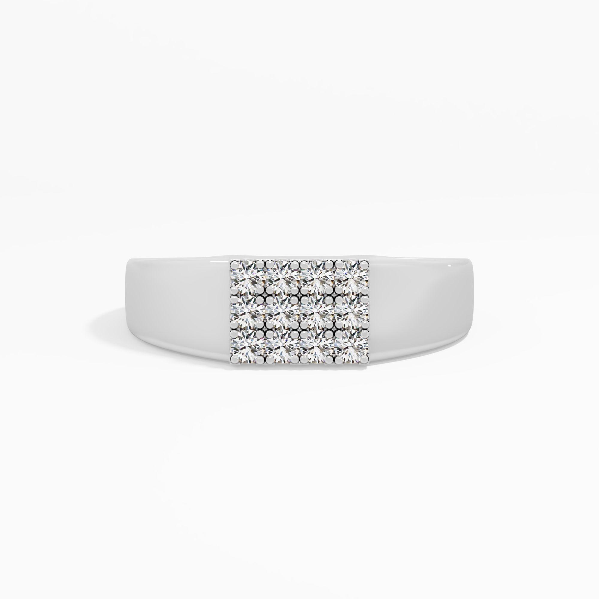 Grand Square Cluster Diamond Ring