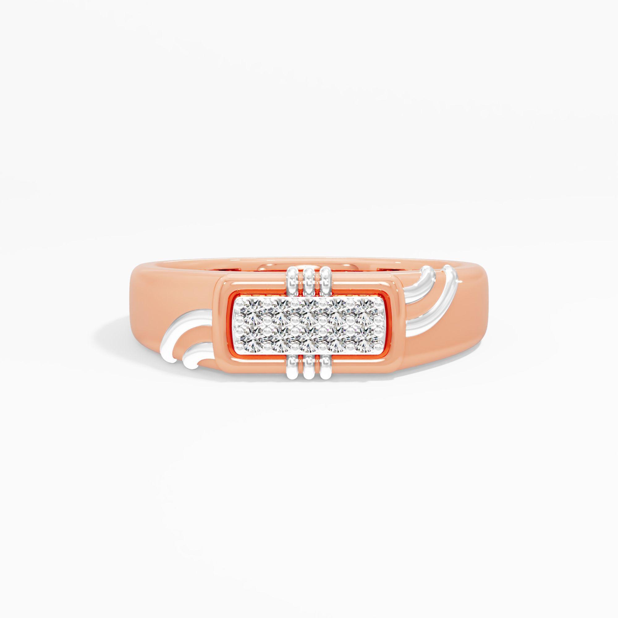 Rectangular Cluster Diamond Ring