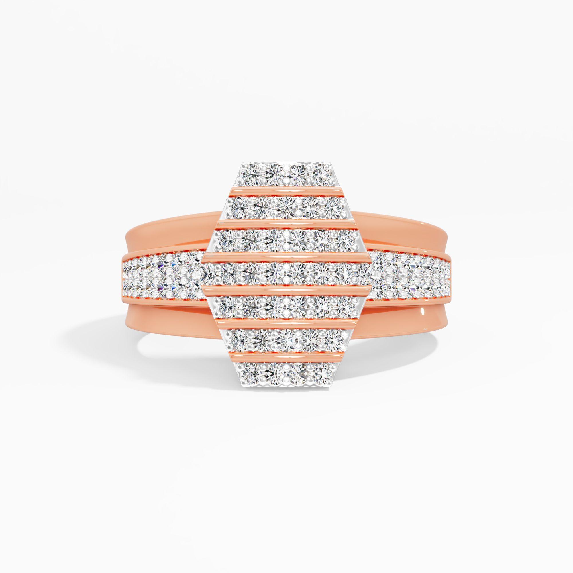 Hexagon Shield Diamond Ring