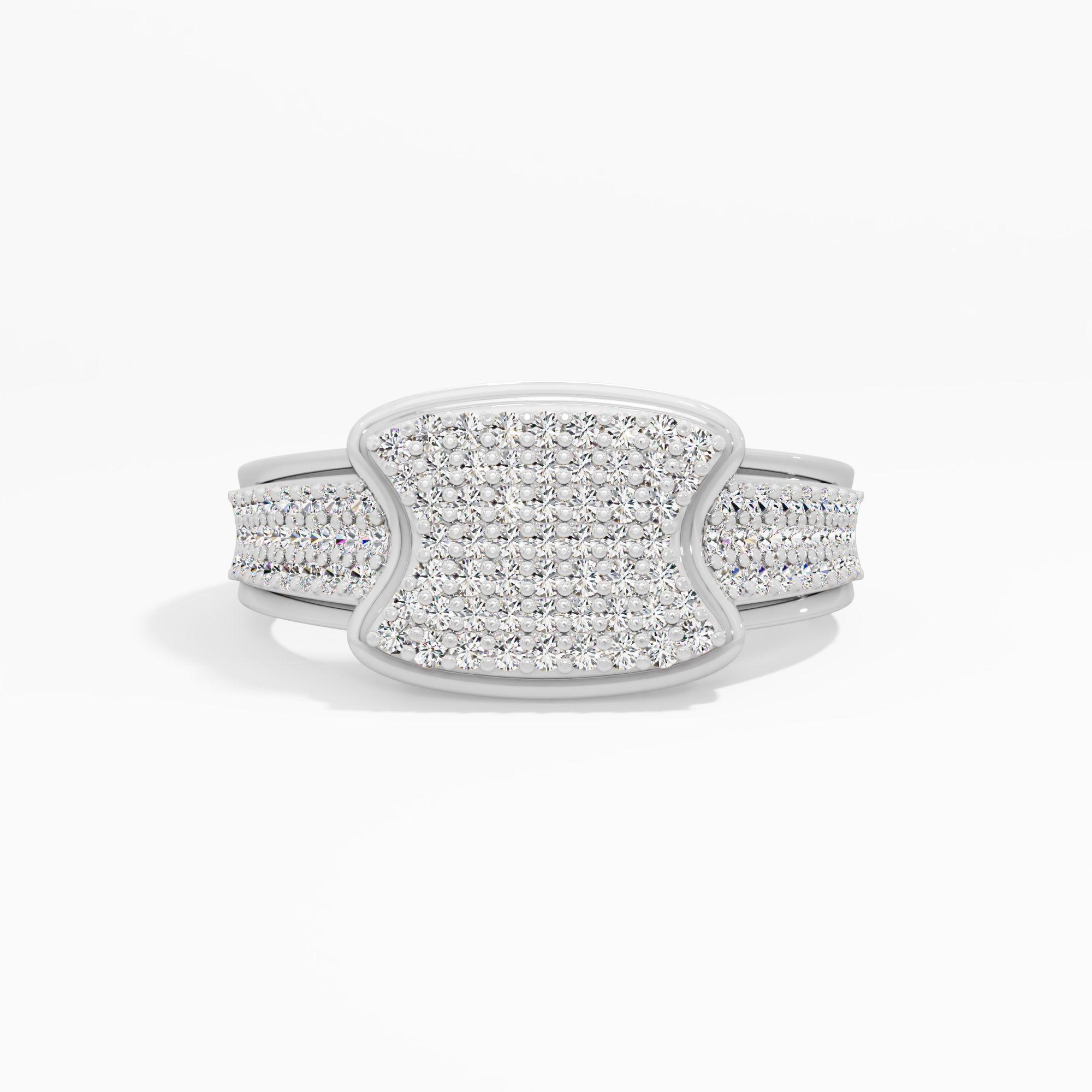 Incurved Pave Diamond Ring