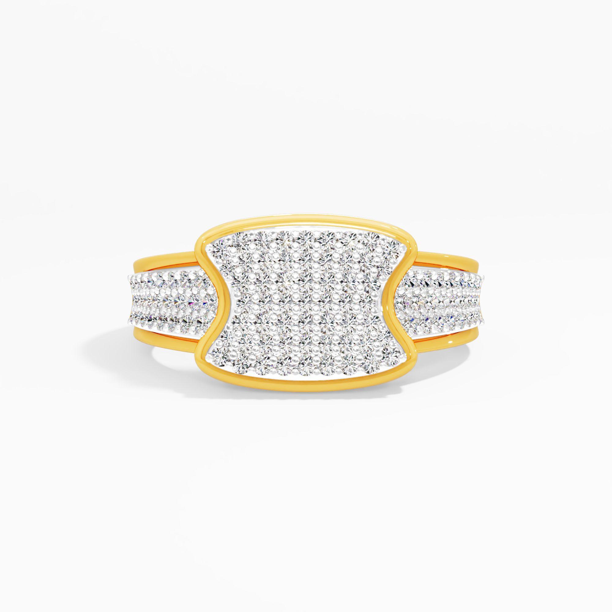 Incurved Pave Diamond Ring