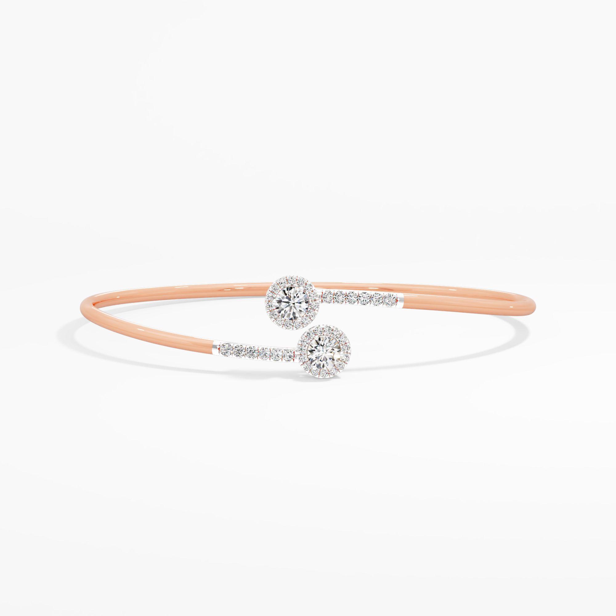 Pirouette Halo Diamond Cuff Bangle
