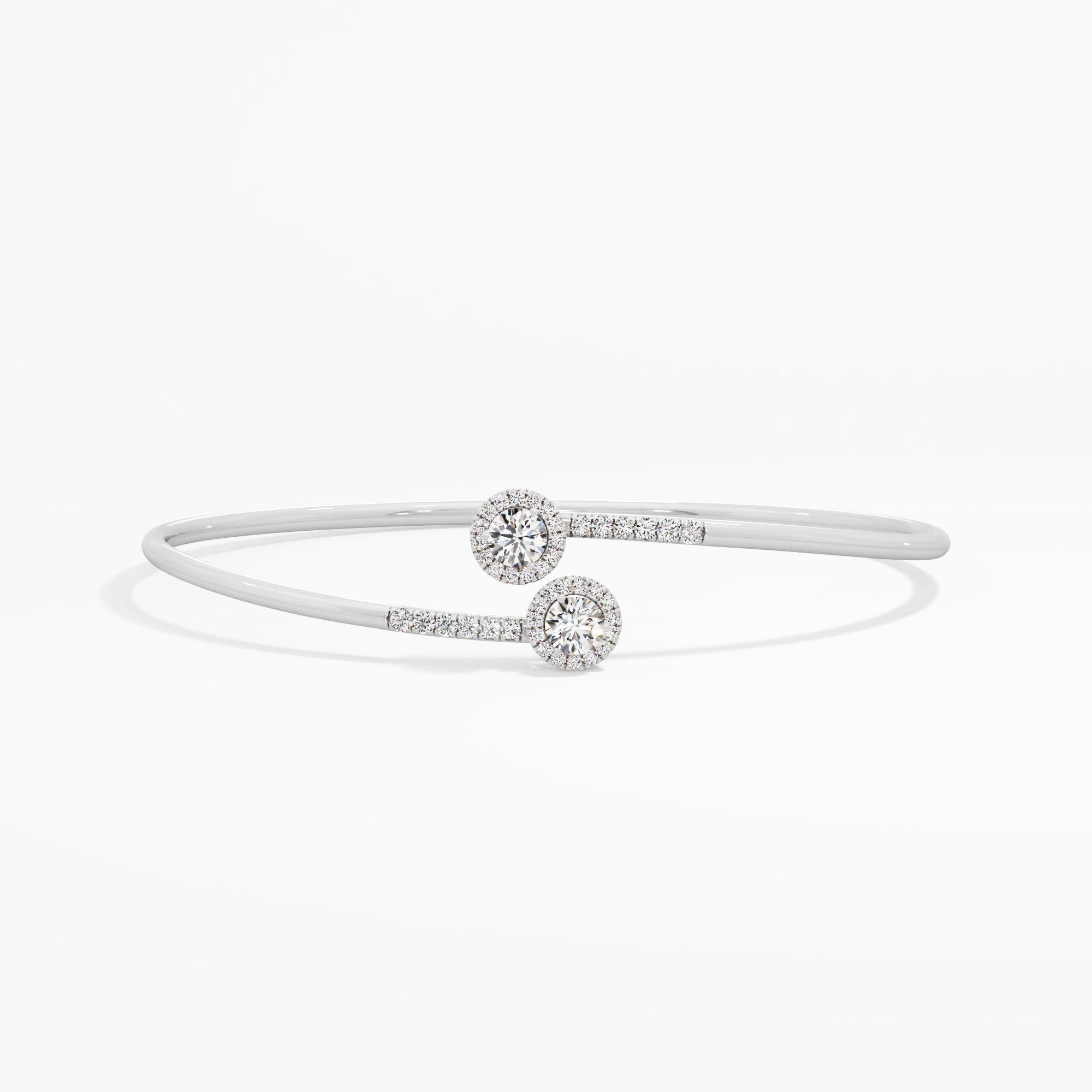 Pirouette Halo Diamond Cuff Bangle