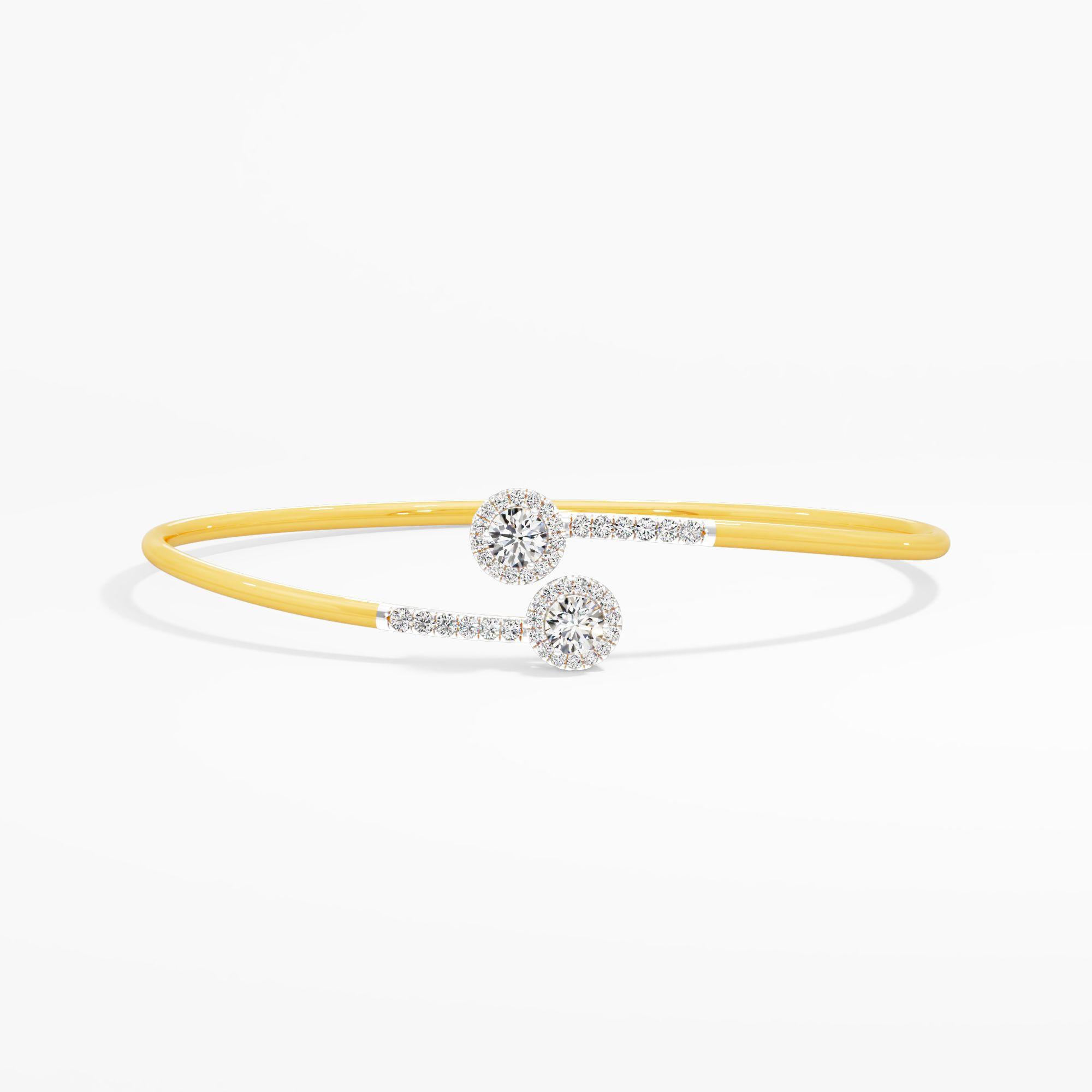 Pirouette Halo Diamond Cuff Bangle
