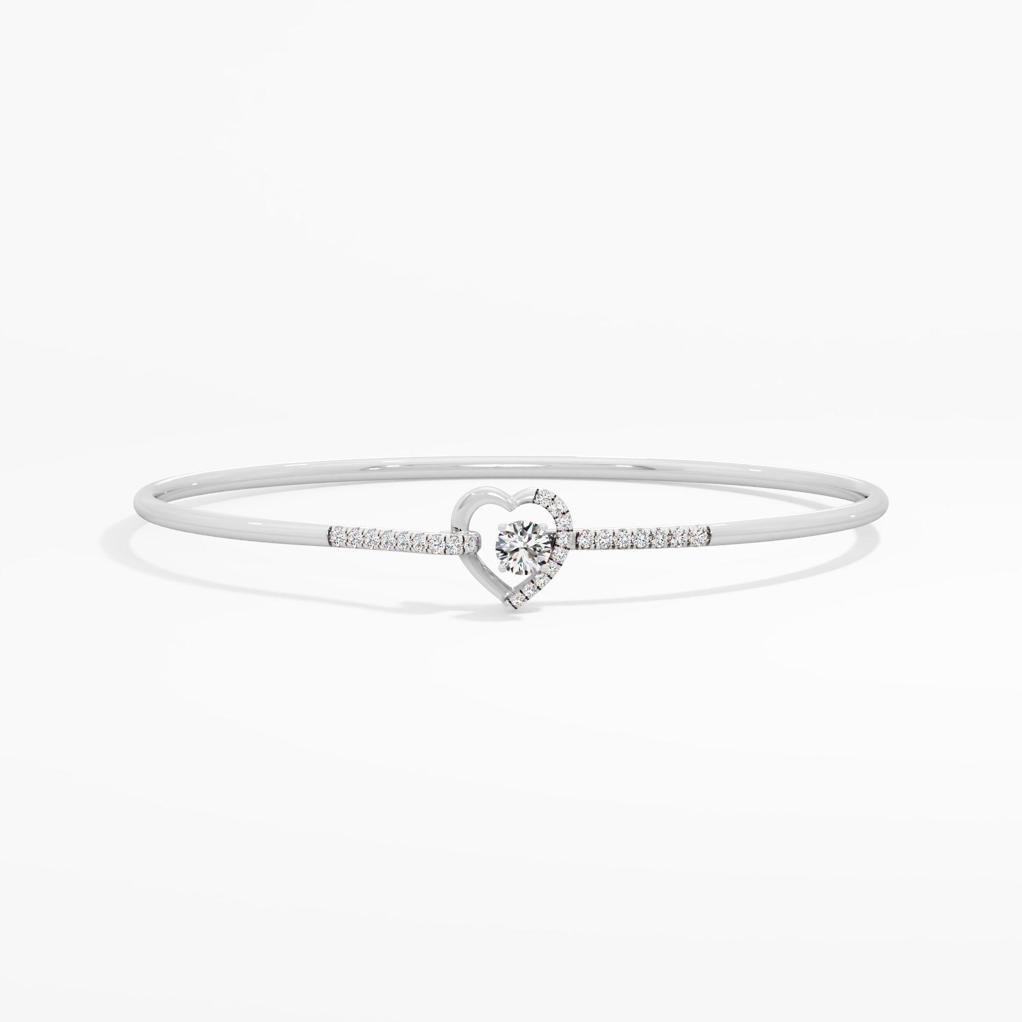 Floating Solitaire Heartbeat Diamond Bangle