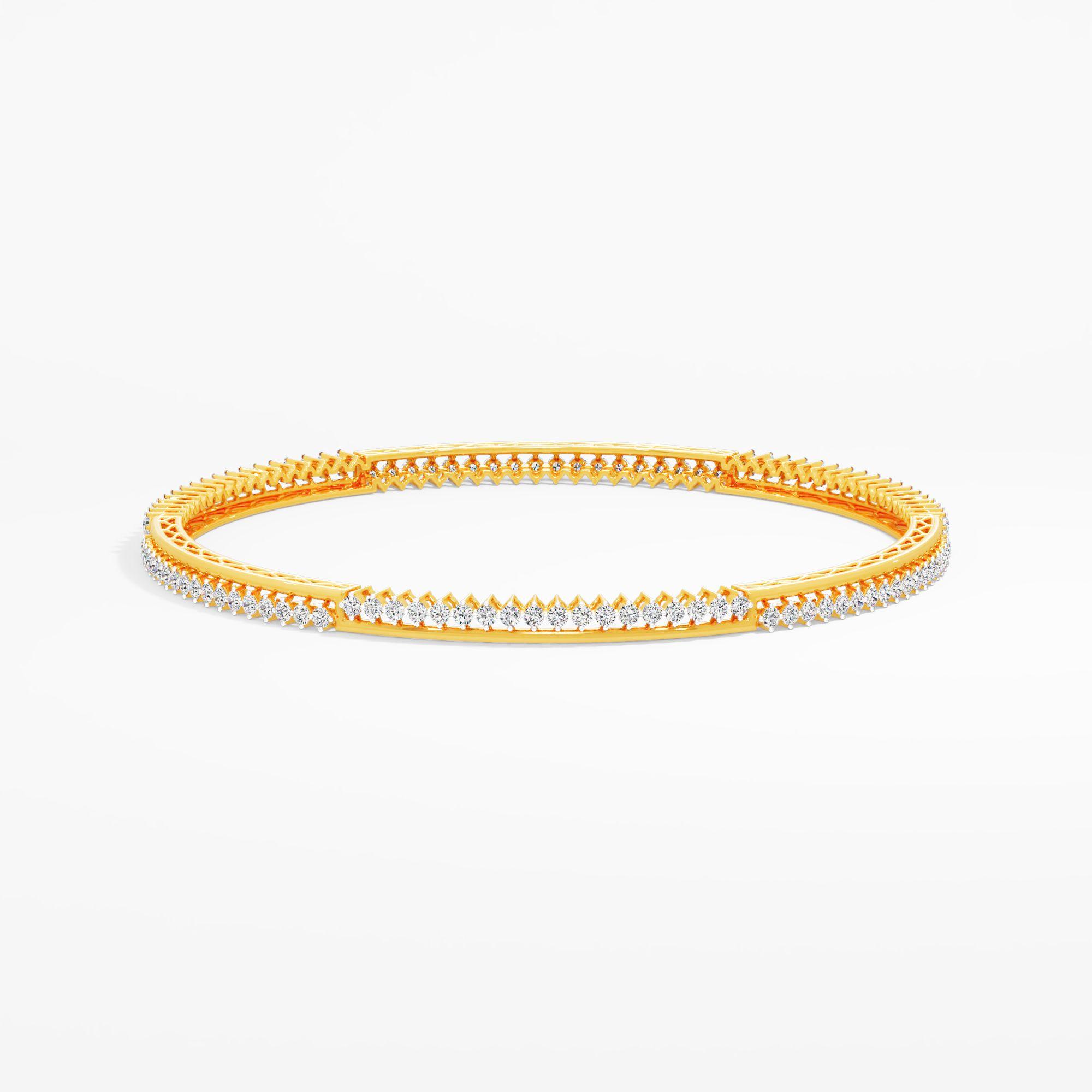 Zig Zag Eternity Diamond Bangle