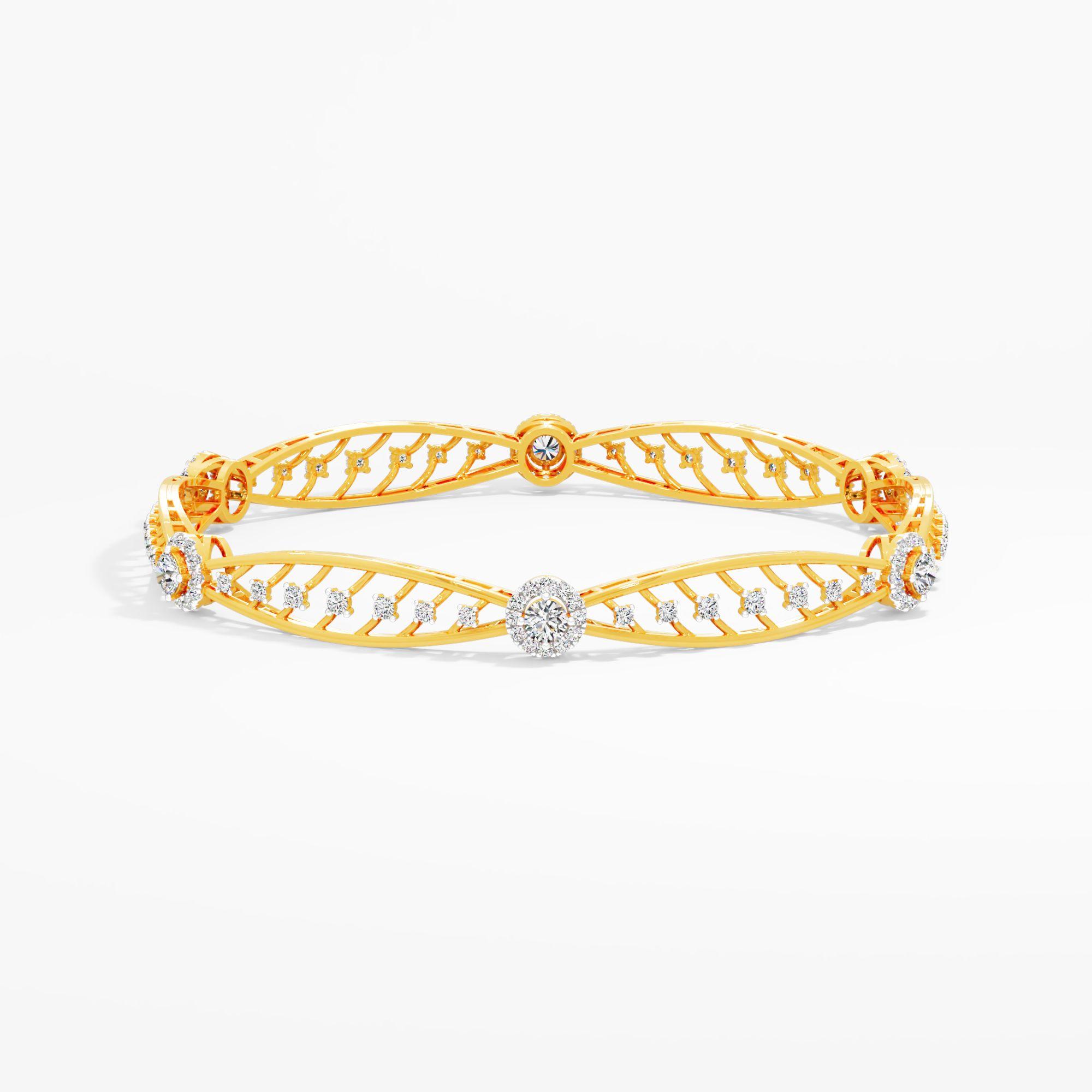 Nouveau Halo Diamond Vine Bangle