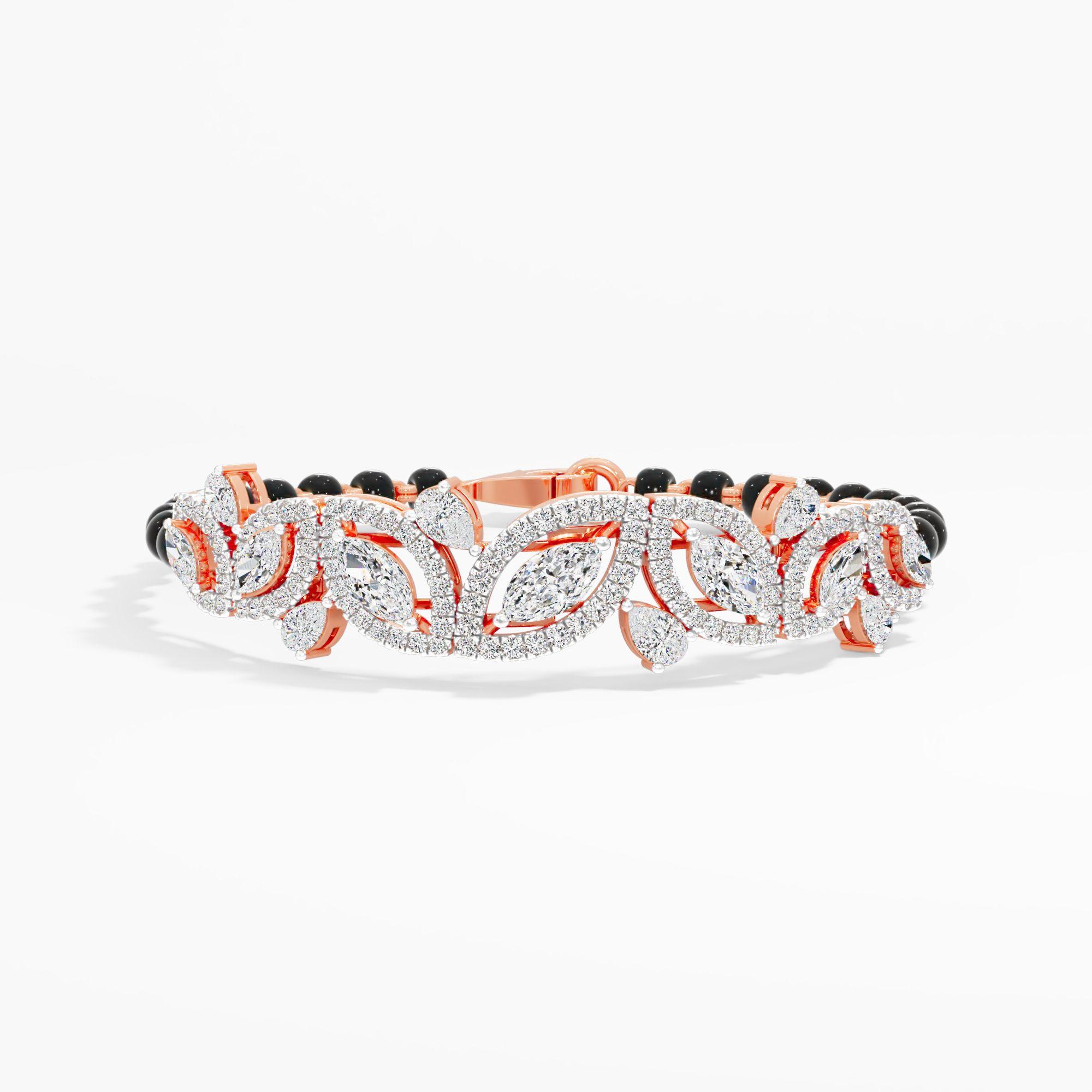 Floral Cluster Mangalsutra Bracelet