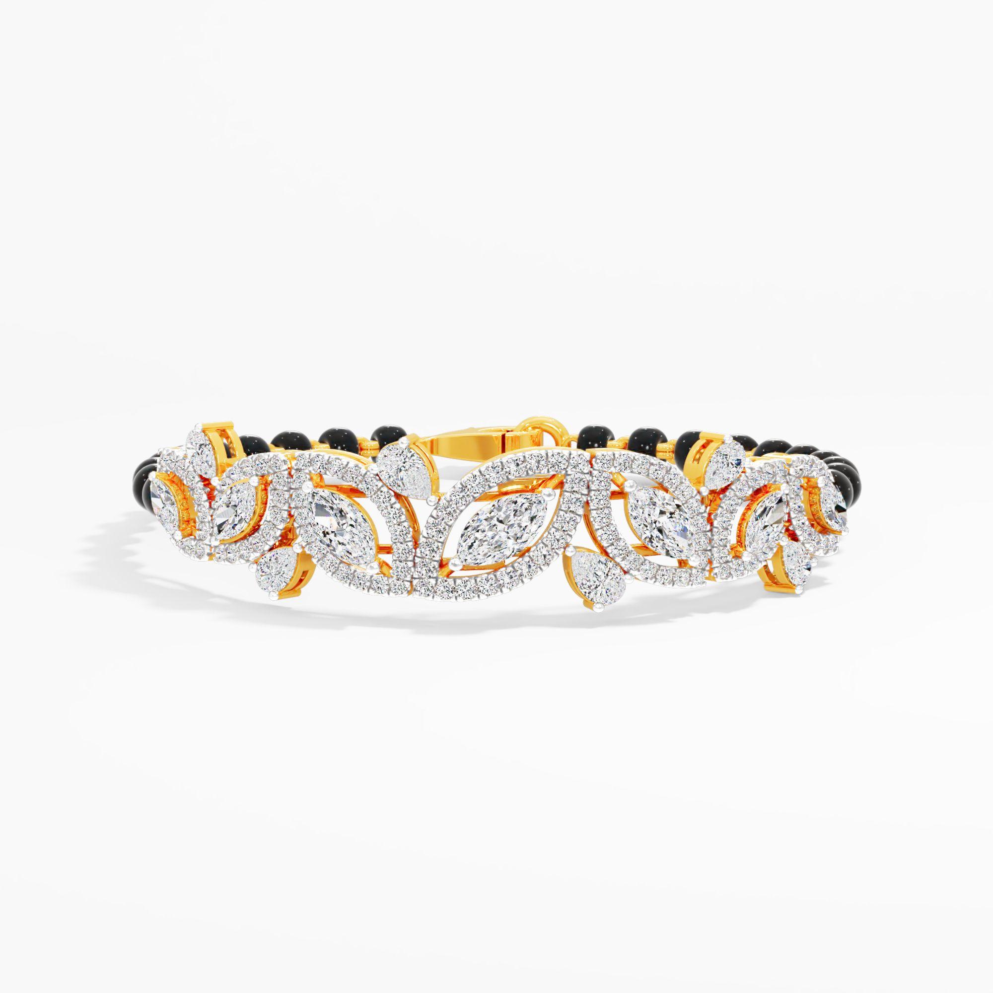 Floral Cluster Mangalsutra Bracelet