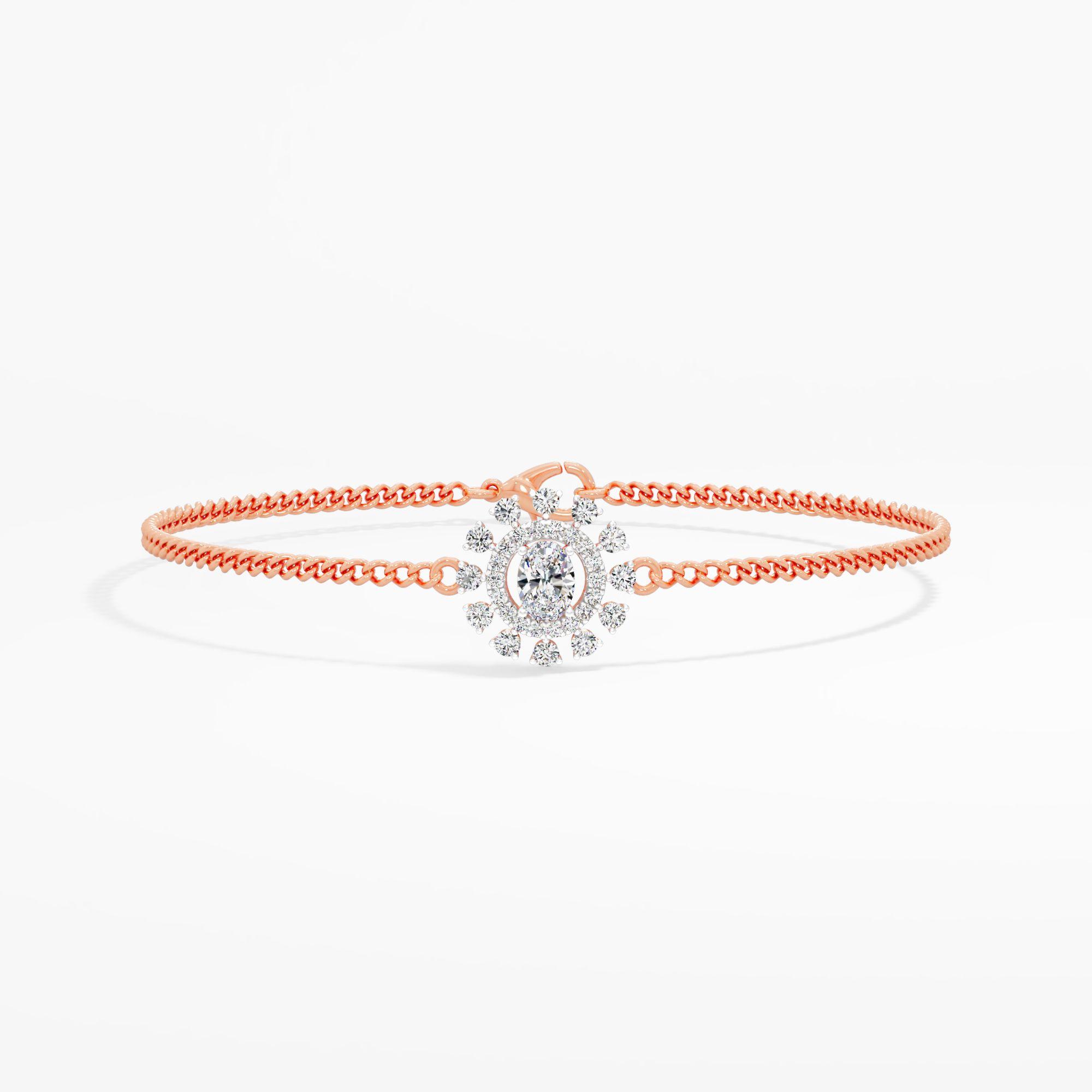 Celestial Halo Oval Diamond Bracelet