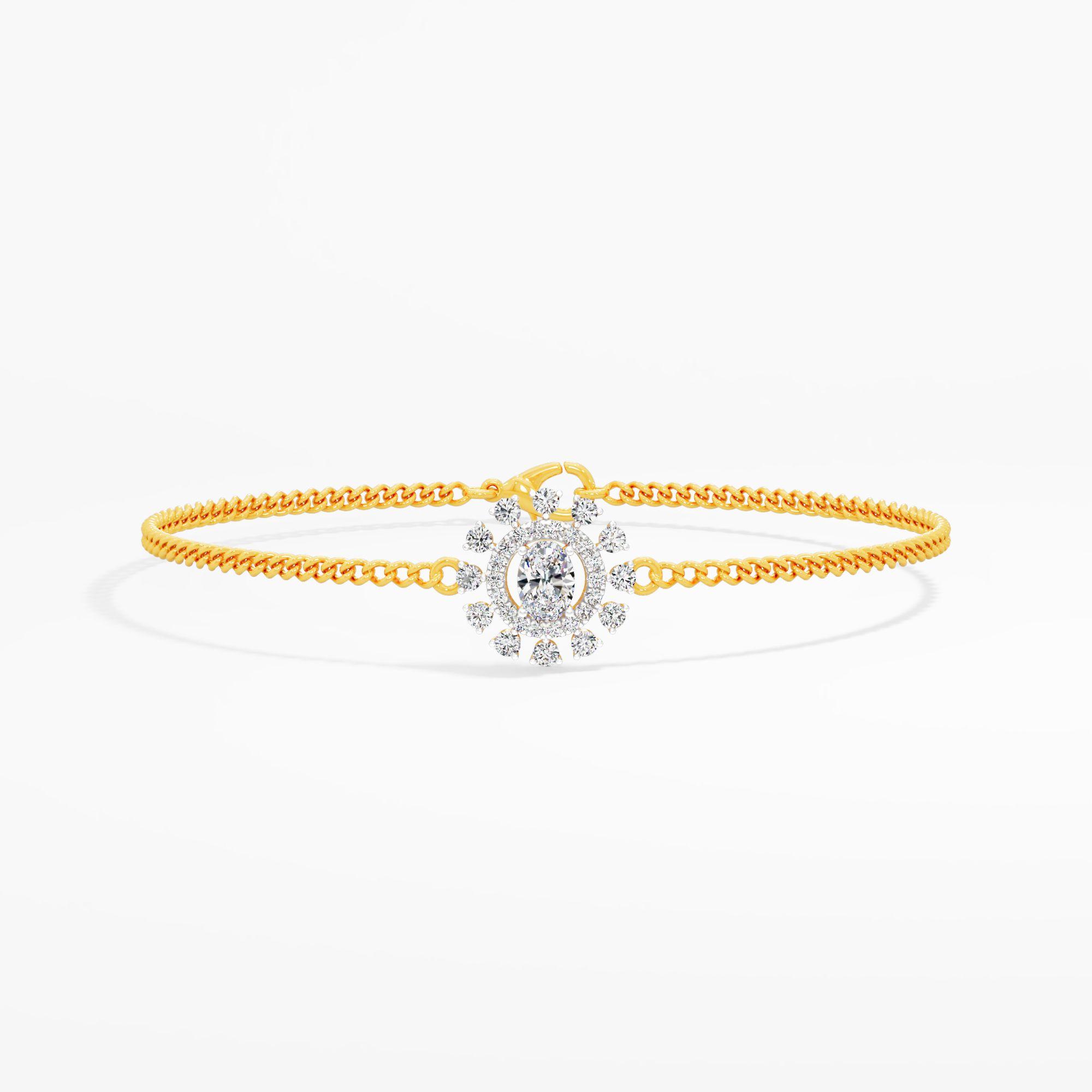 Celestial Halo Oval Diamond Bracelet