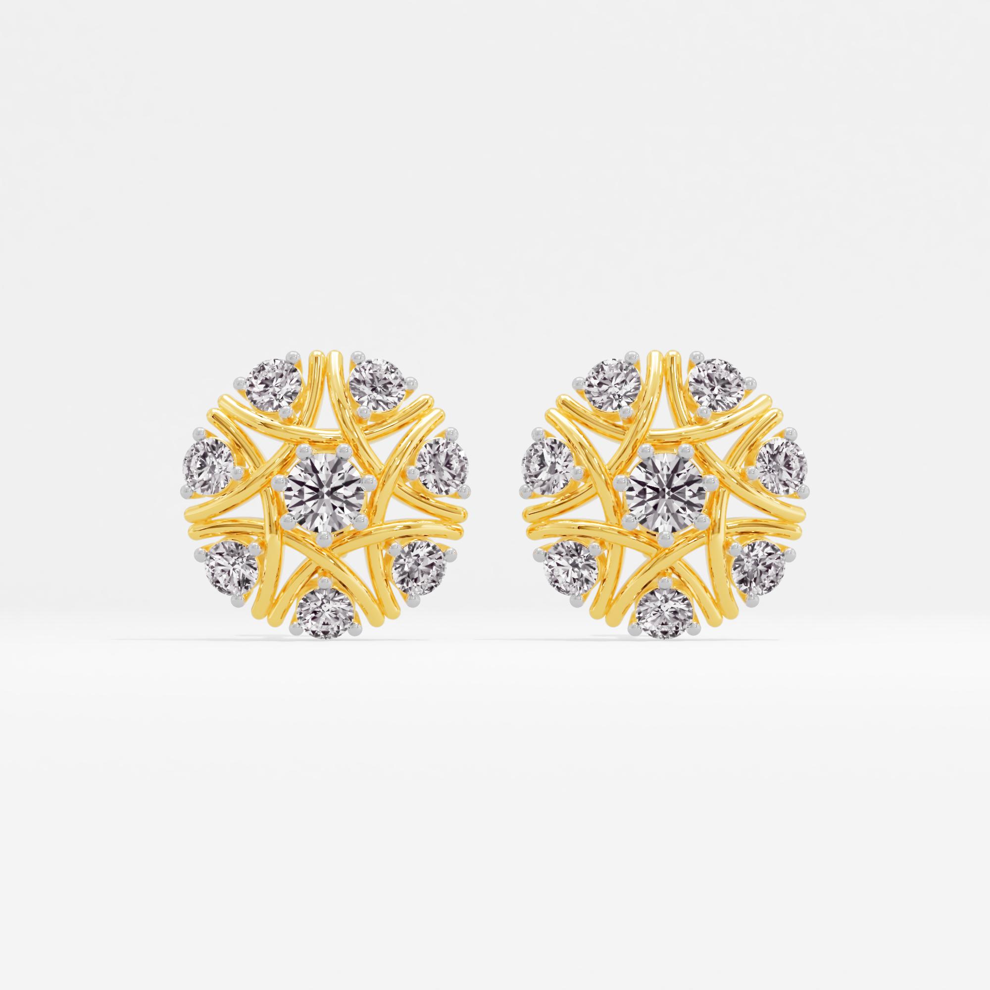 Majestic Aura Cluster Stud Earrings