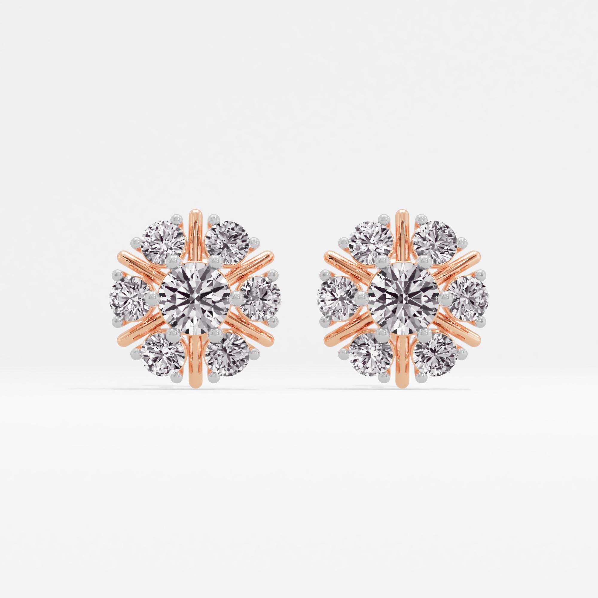 Eminent Glow 7 Stone Cluster Stud Earrings
