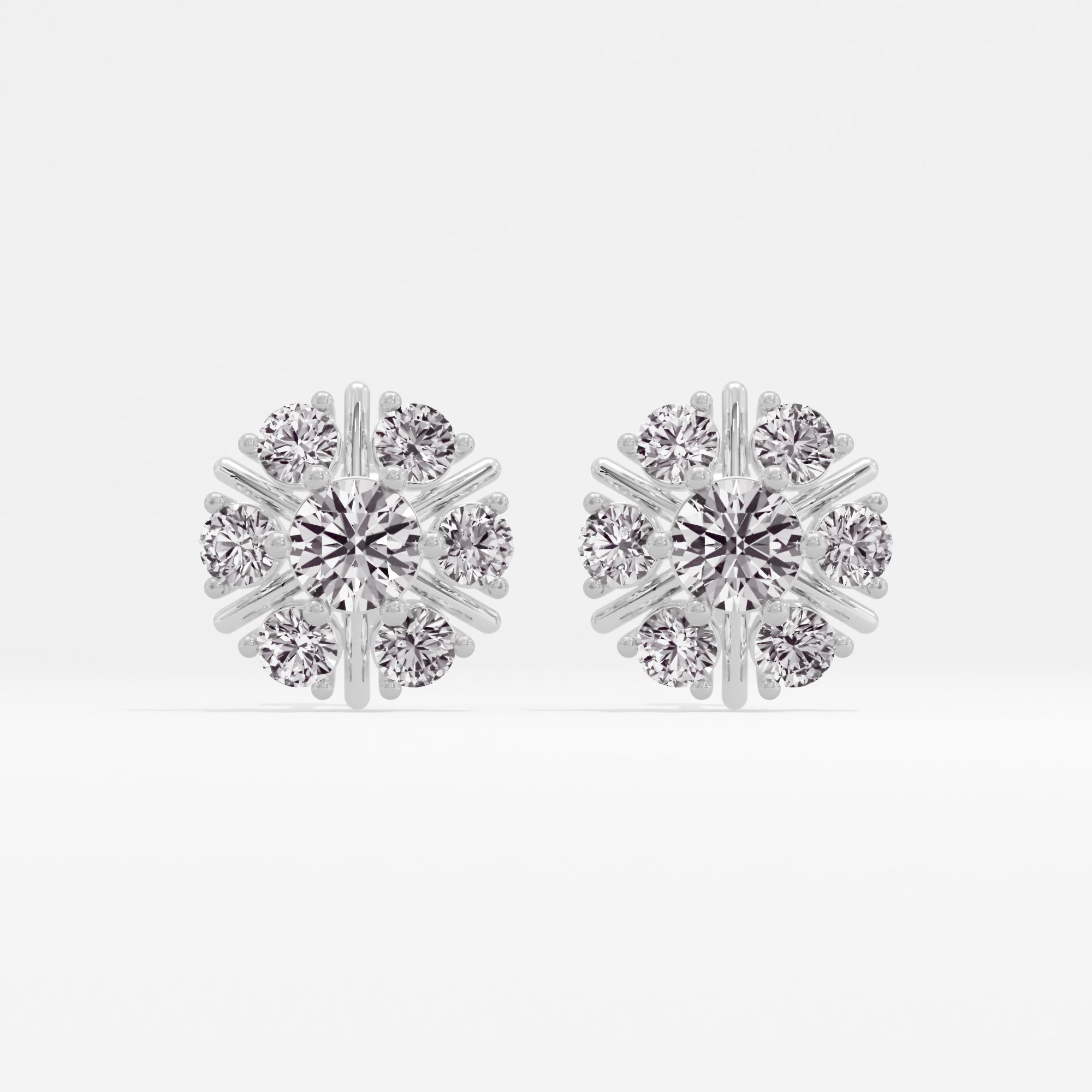 Eminent Glow 7 Stone Cluster Stud Earrings